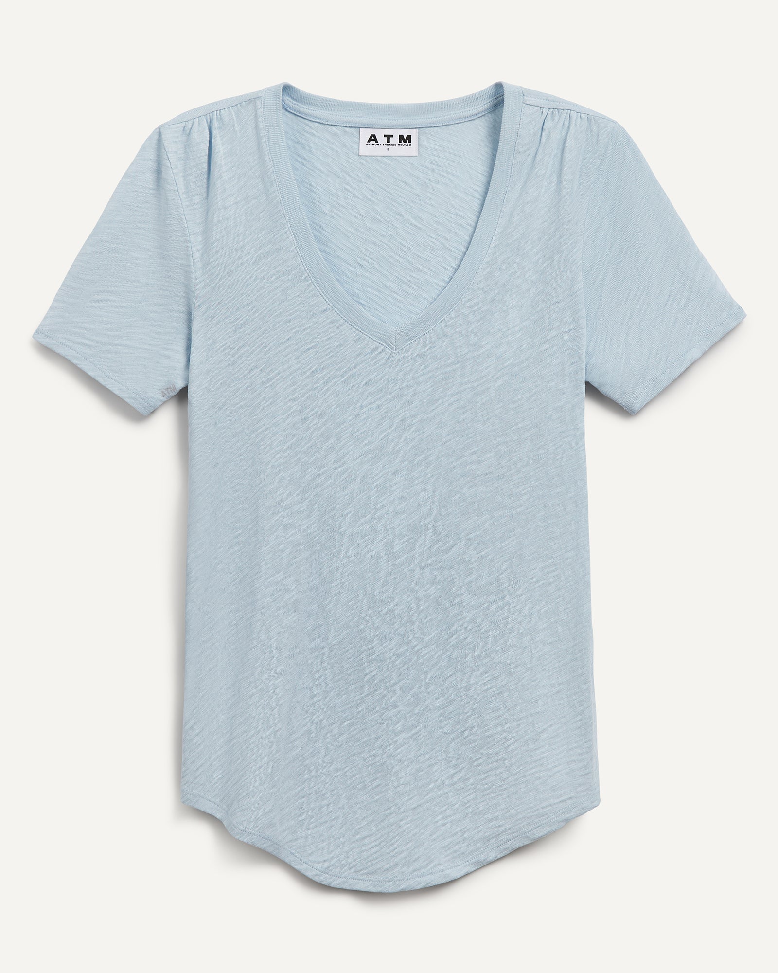 Slub Jersey Classic V-Neck Tee - Pale Blue