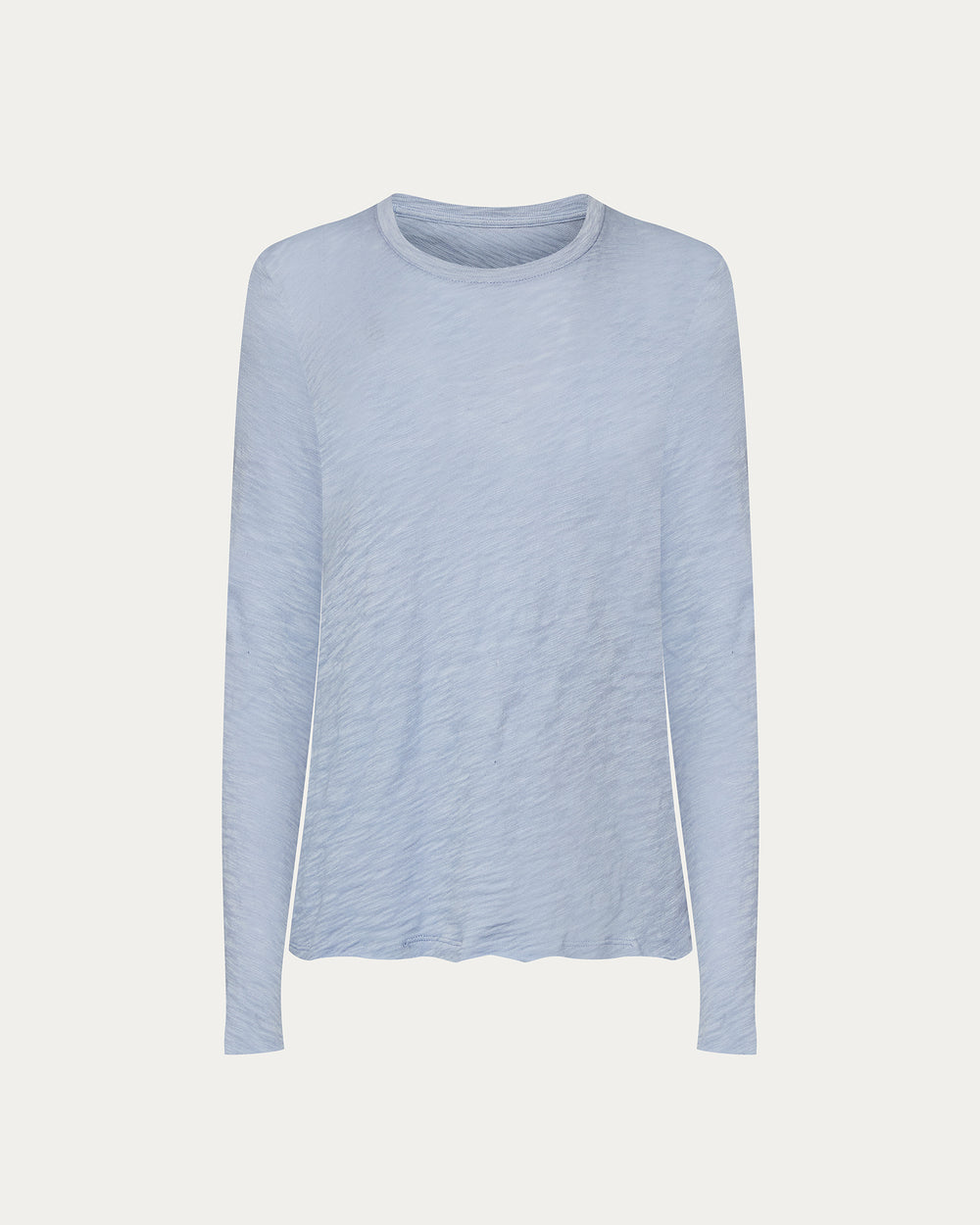 Slub Jersey Long Sleeve Destroyed Wash Tee - Cool Water