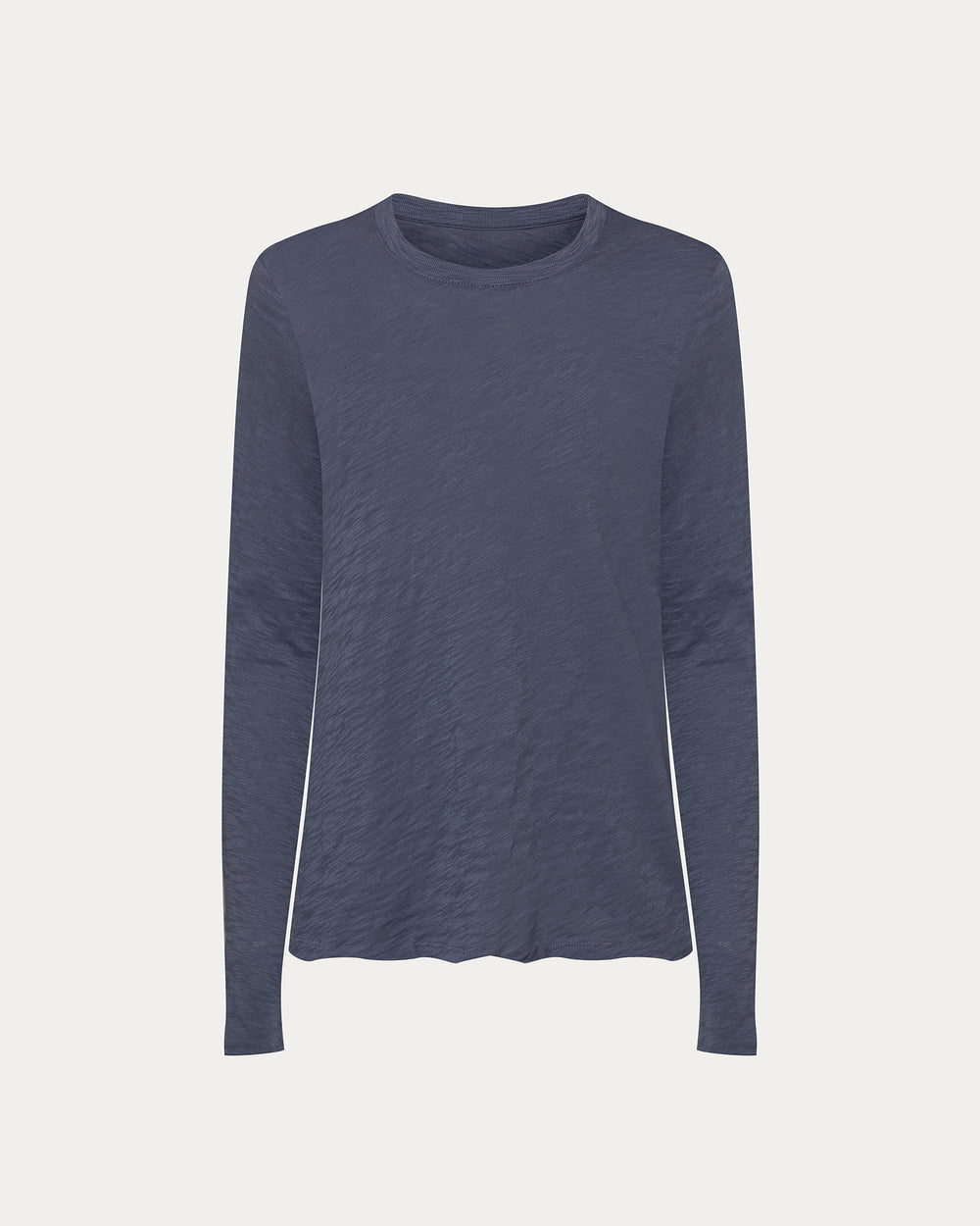 Slub Jersey Long Sleeve Destroyed Wash Tee - Dusk Blue