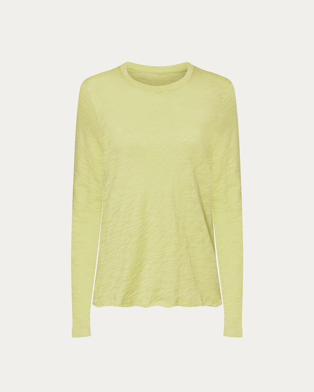 Slub Jersey Long Sleeve Destroyed Wash Tee - Mellow Yellow