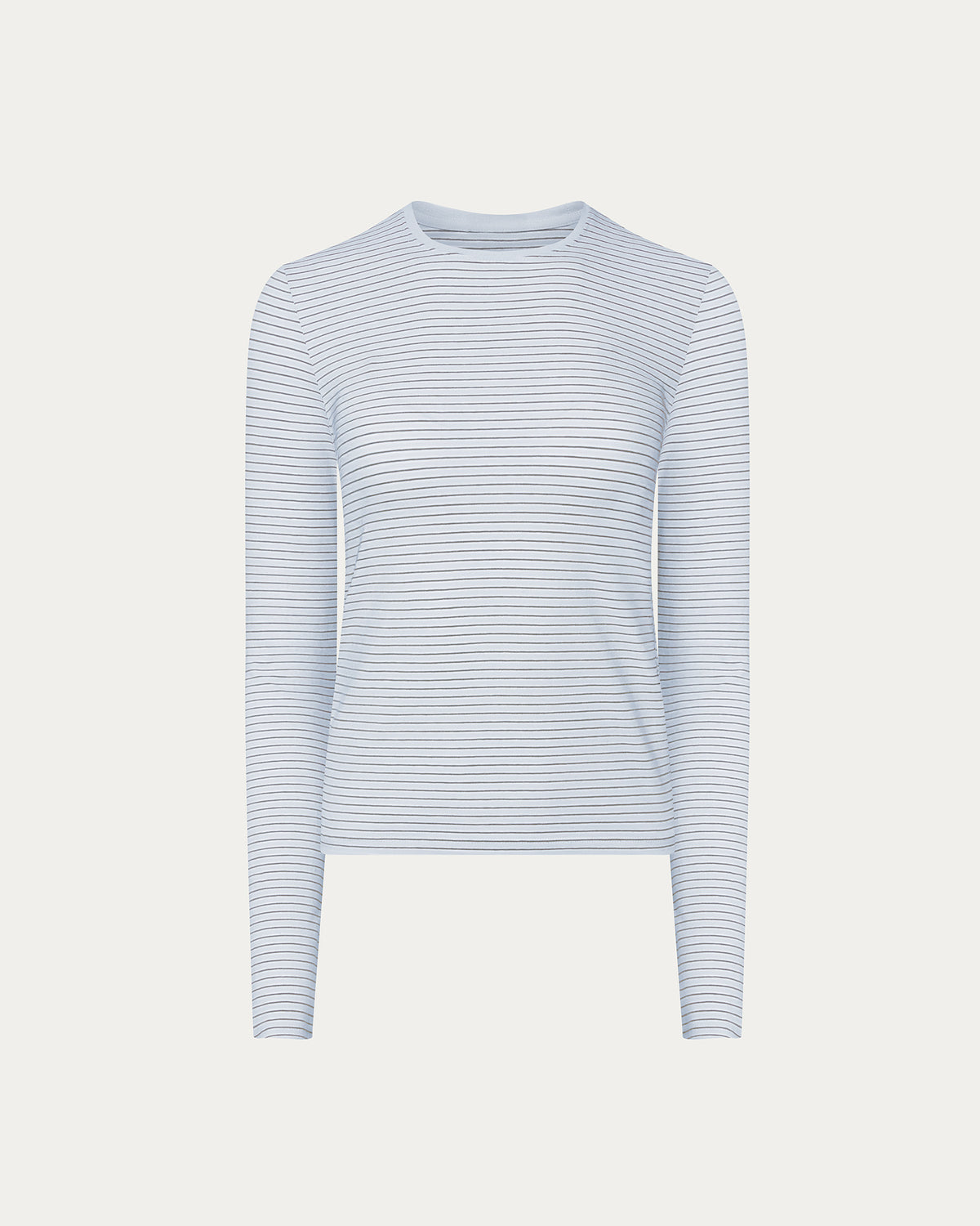 Striped Stretch Cotton Long Sleeve Baby Tee - Cool Water Multi