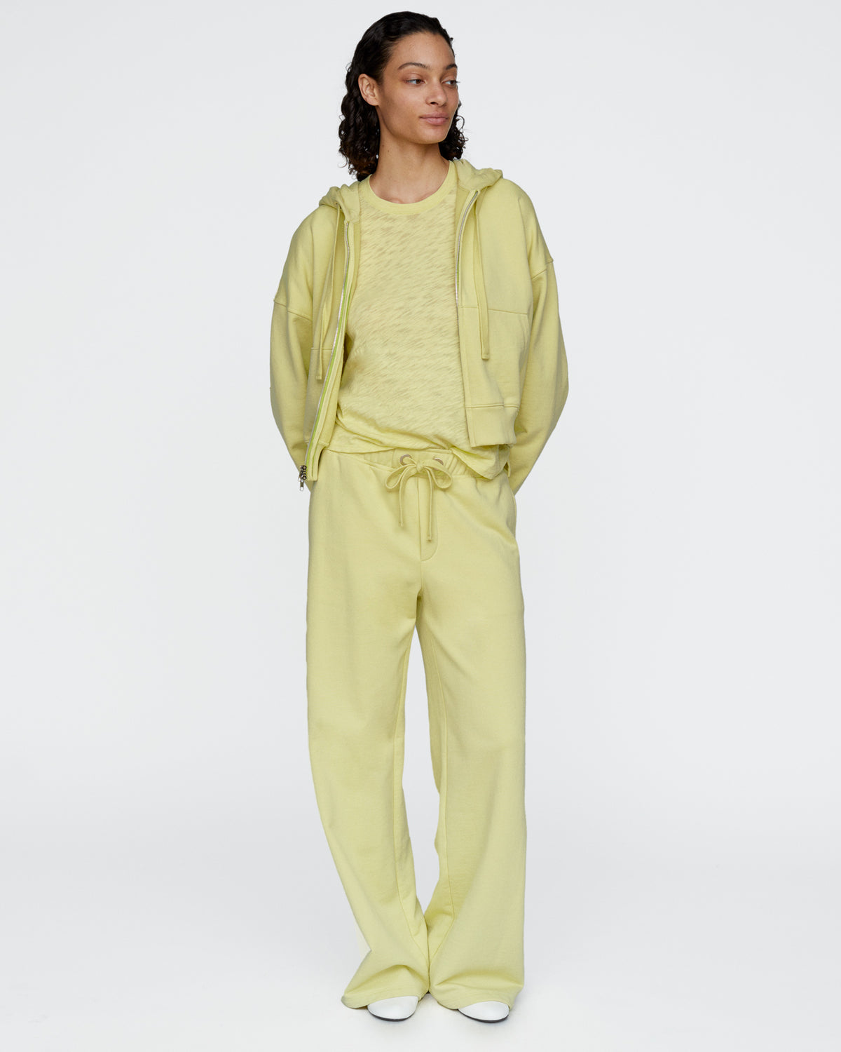 French Terry Zip-Up Hoodie - Mellow Yellow