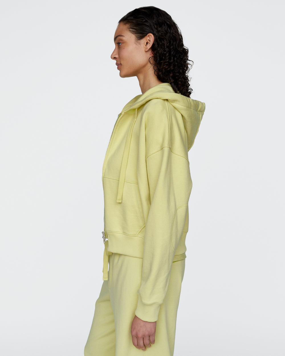 French Terry Zip-Up Hoodie - Mellow Yellow