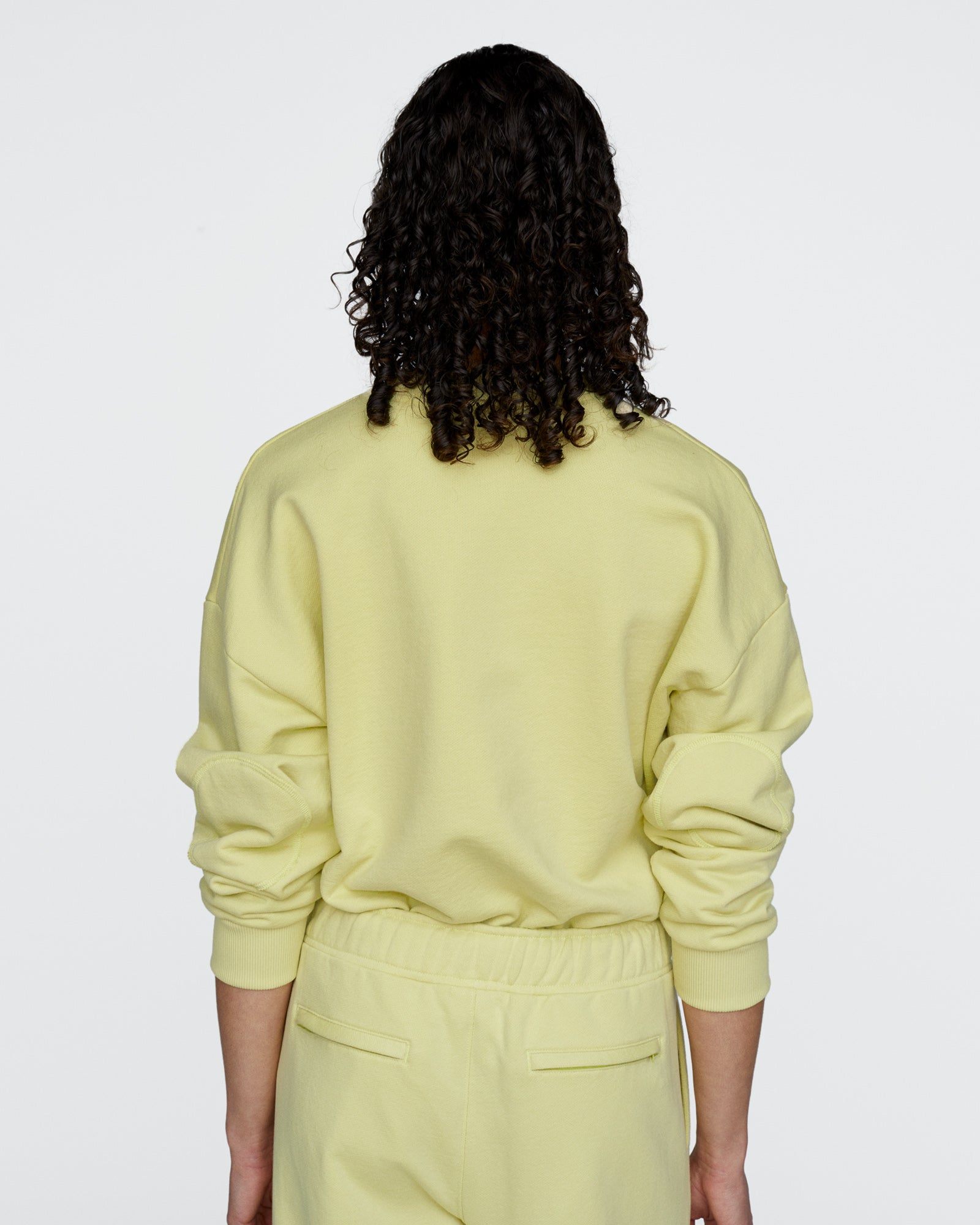 French Terry Cheer Crew Neck Sweatshirt - Mellow Yellow