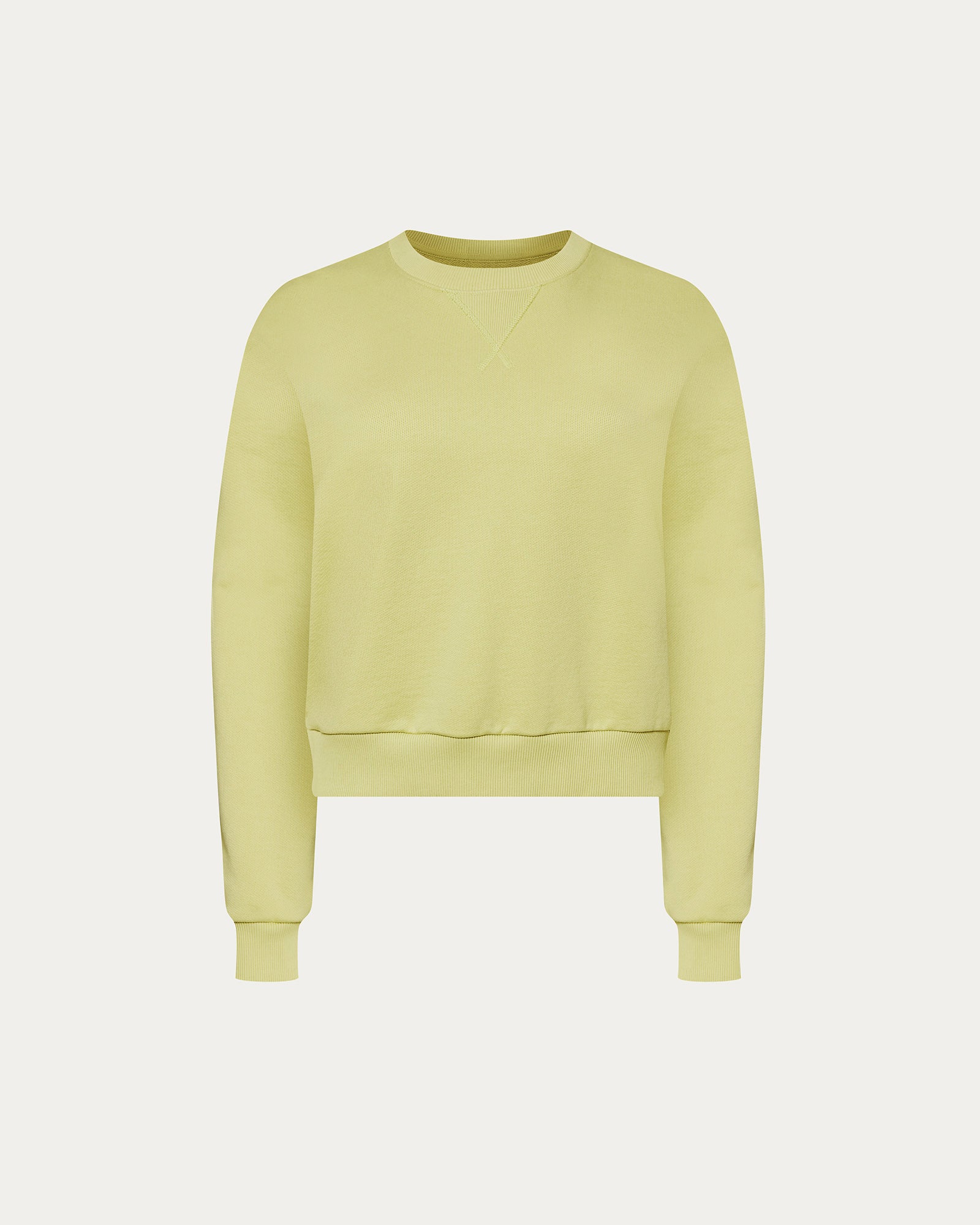 French Terry Cheer Crew Neck Sweatshirt - Mellow Yellow