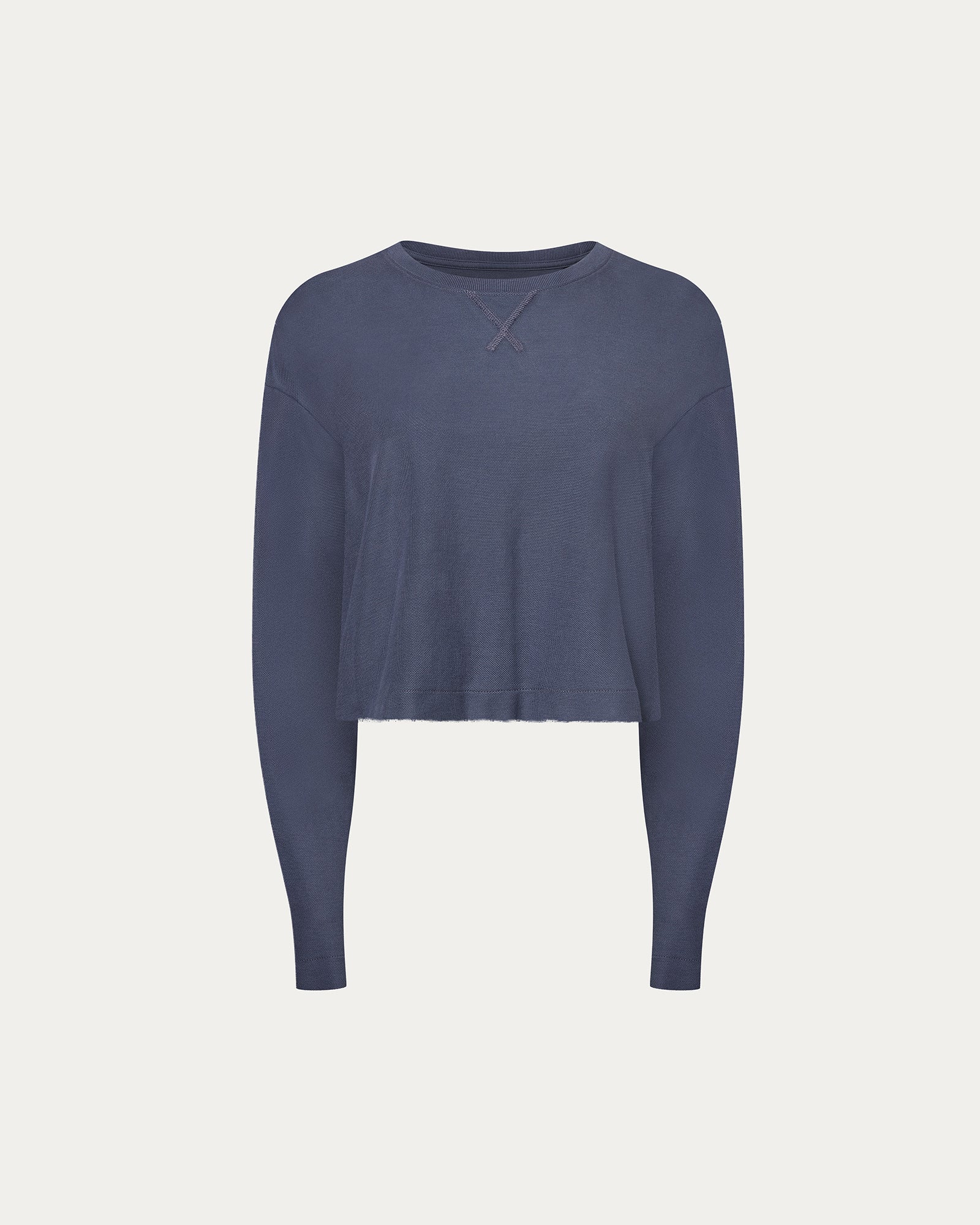 Pima Cotton Pique Cropped Boxy Tee - Dusk Blue – ATM Anthony