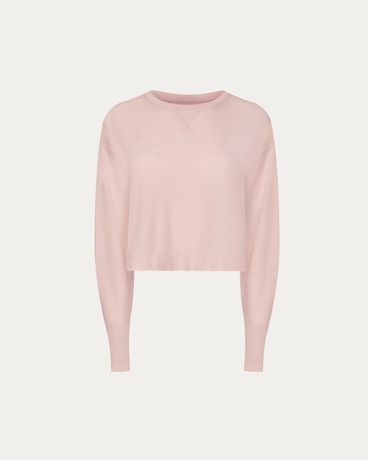 Pima Cotton Pique Cropped Boxy Tee - Faded Rose