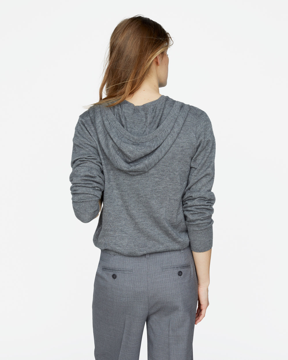Cashmere Zip-Up Hoodie - Medium Heather Grey