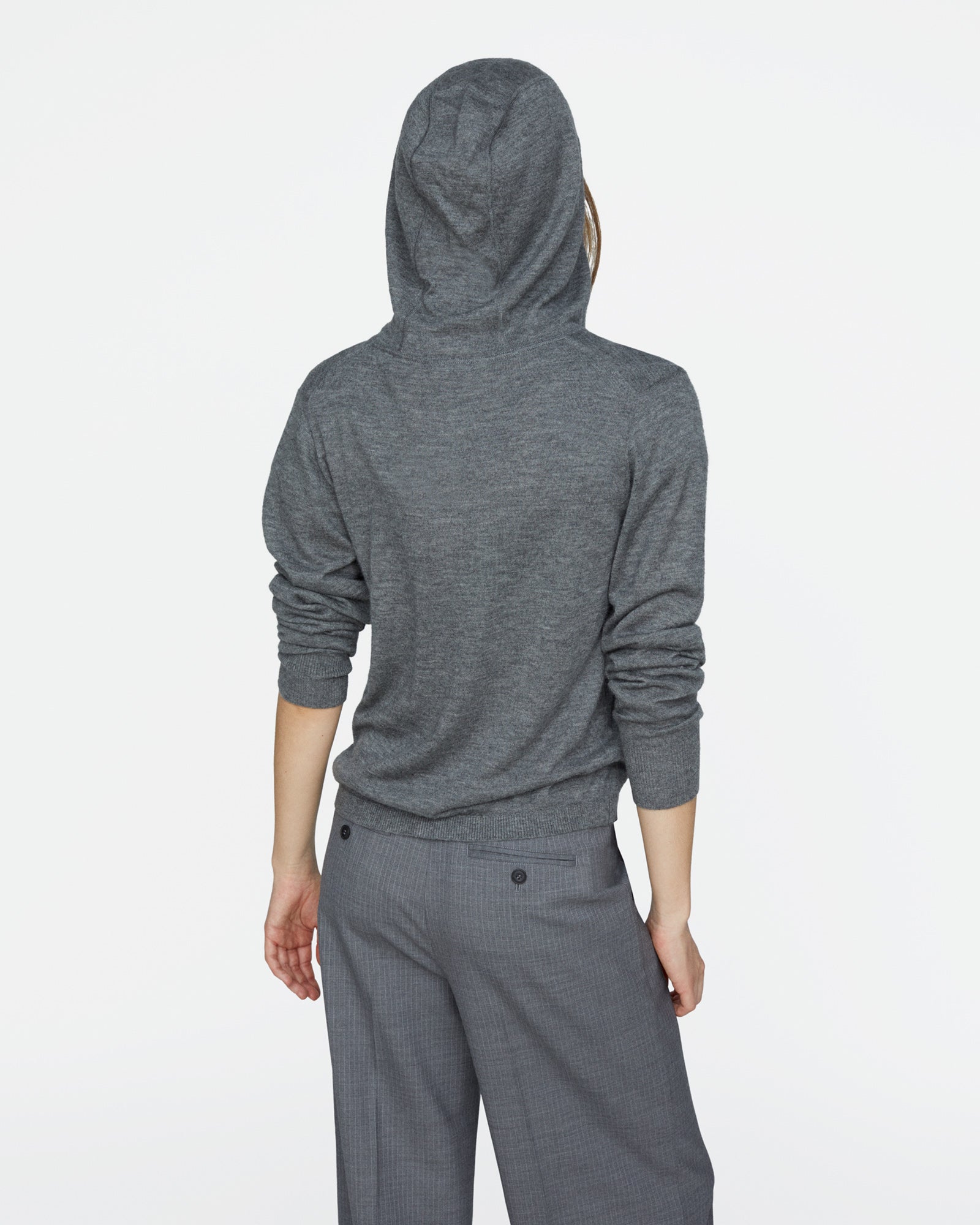 Cashmere Zip-Up Hoodie - Medium Heather Grey – ATM Anthony Thomas