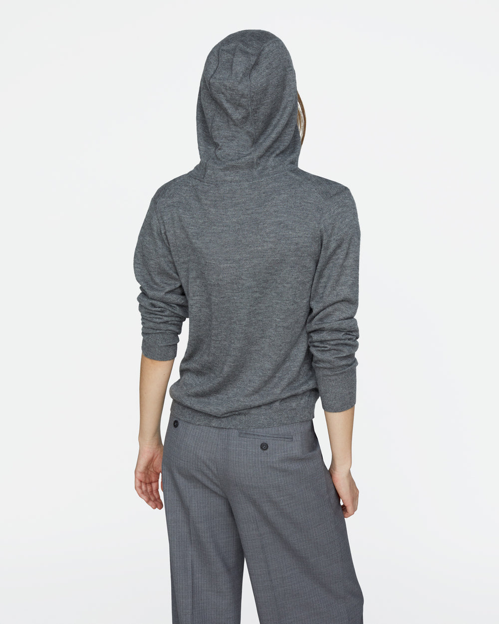 Cashmere Zip-Up Hoodie - Medium Heather Grey