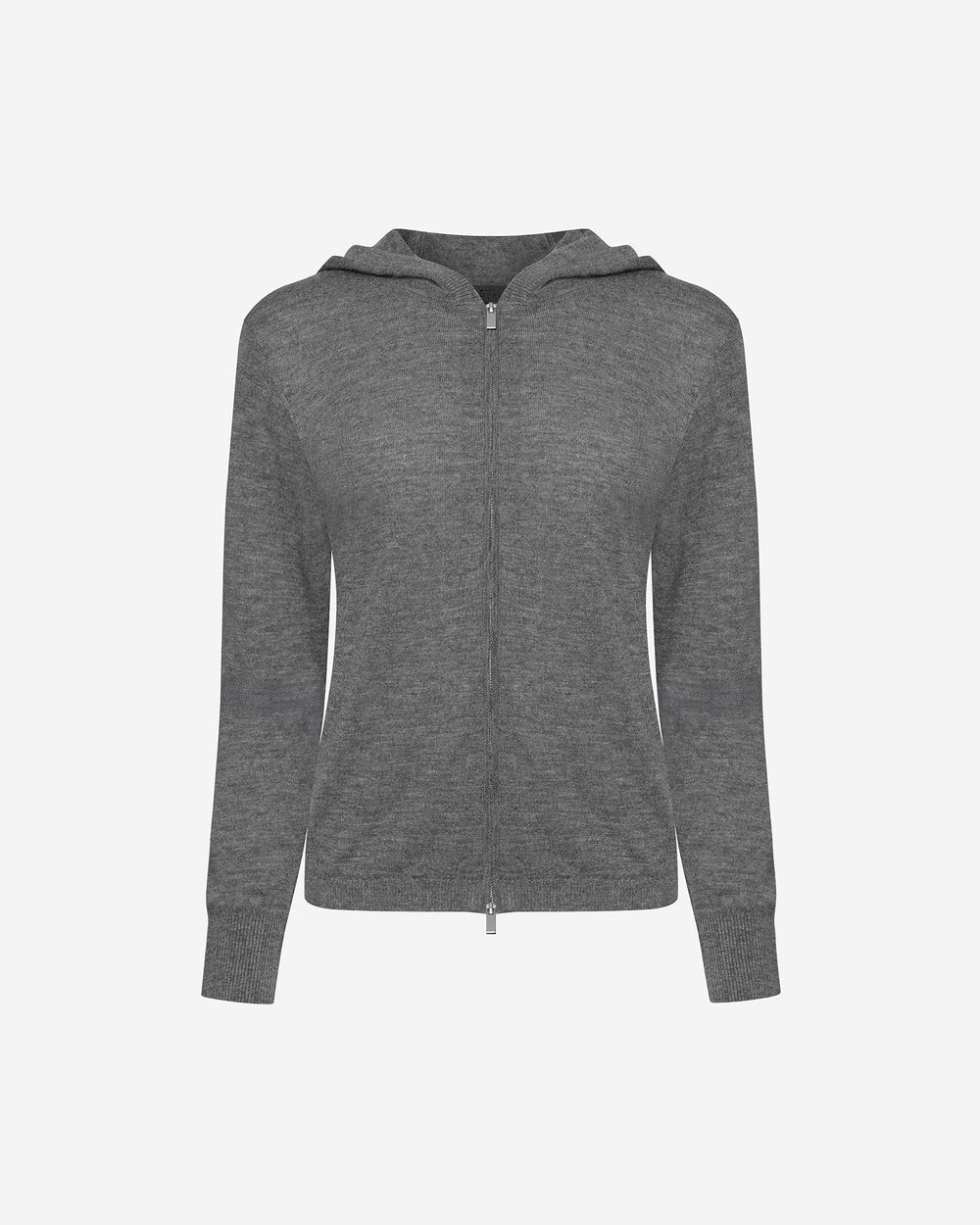 Cashmere Zip-Up Hoodie - Medium Heather Grey