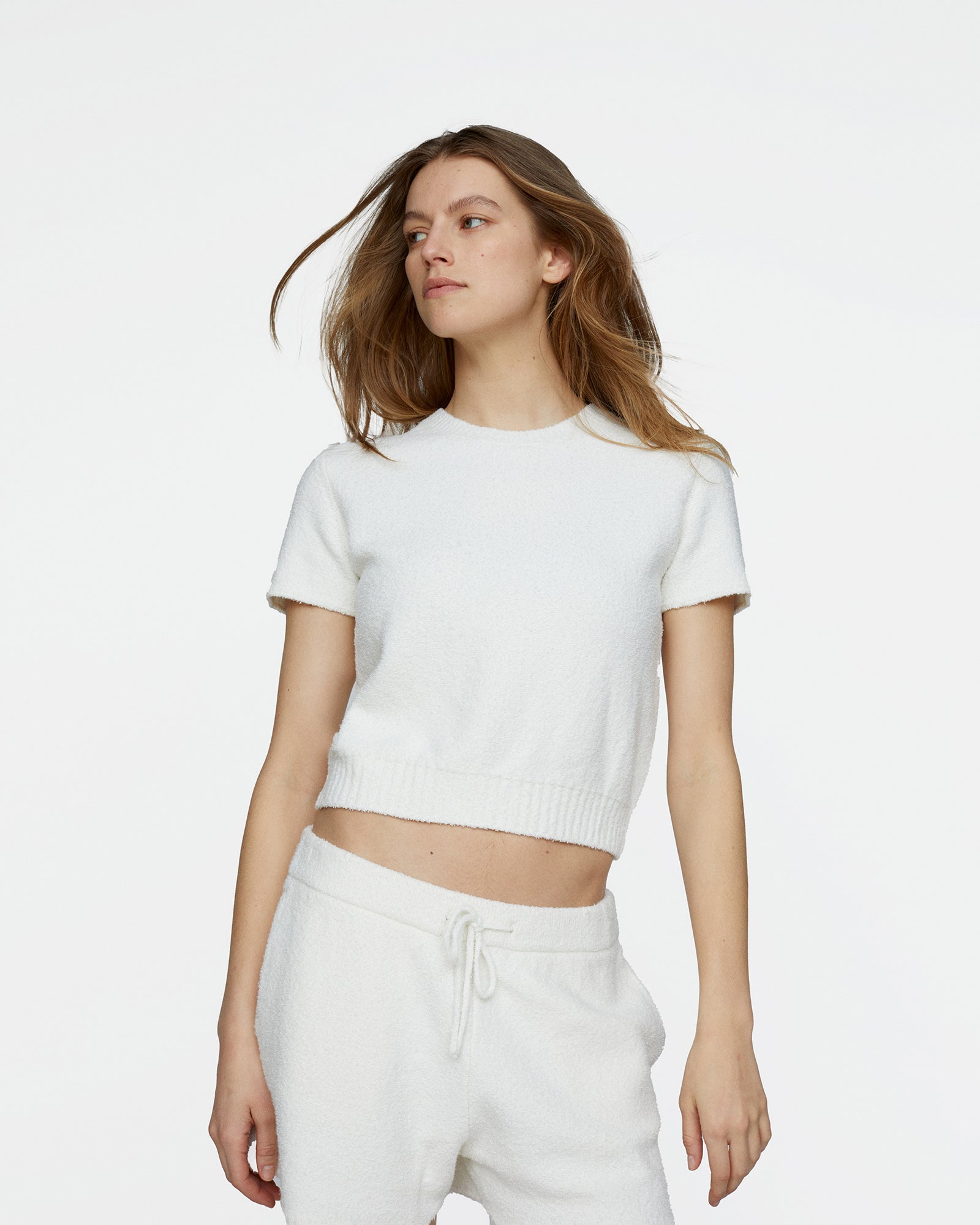 Boucle Short Sleeve Tee - Chalk