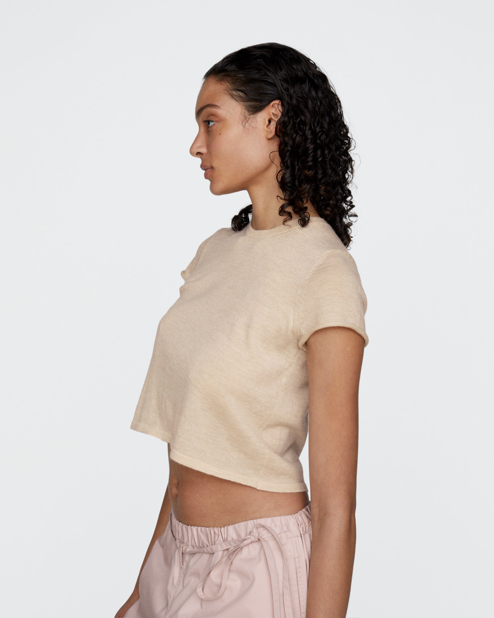 Cashmere Pre-School Boy Tee - Heather Cream