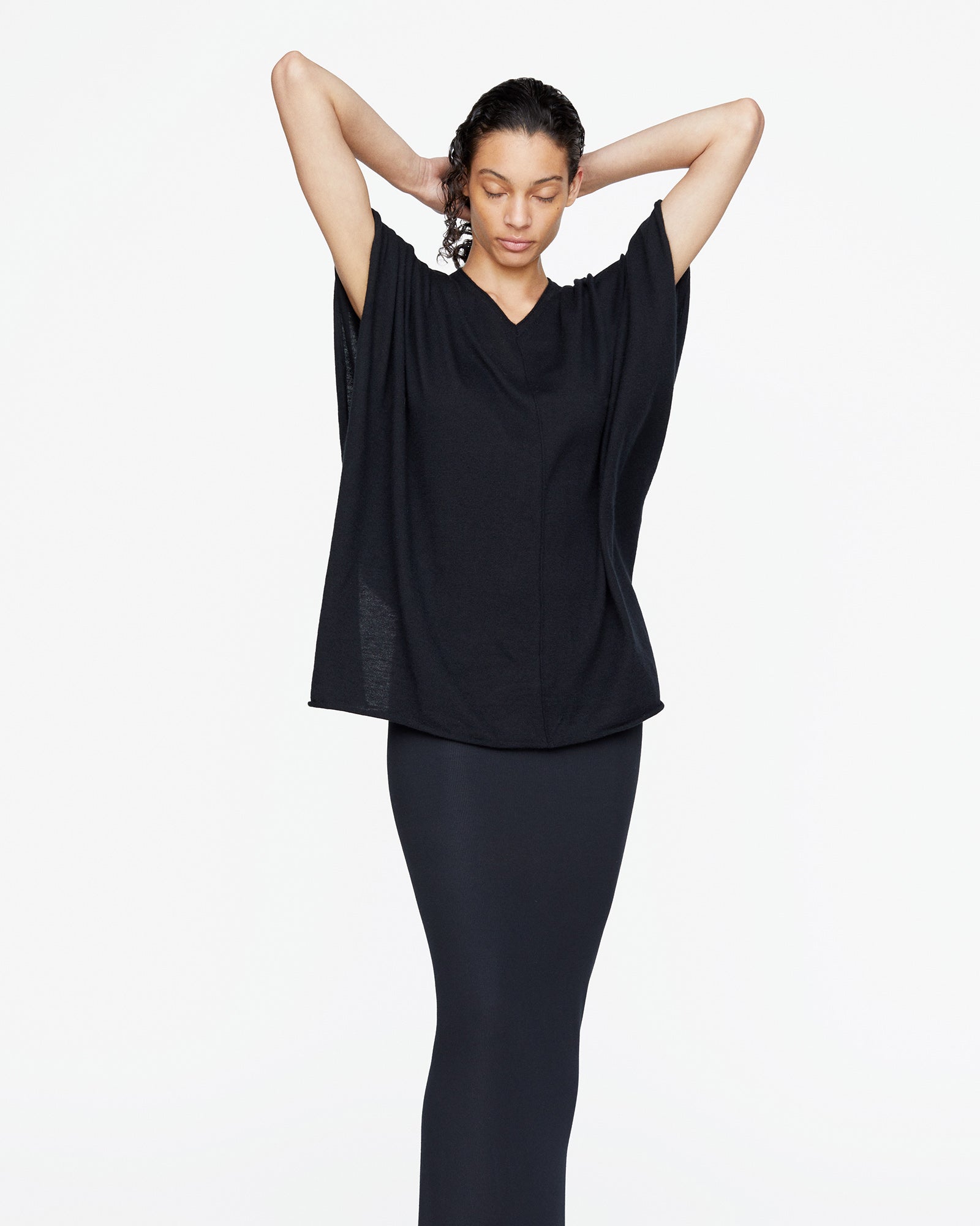 Cashmere Poncho - Black