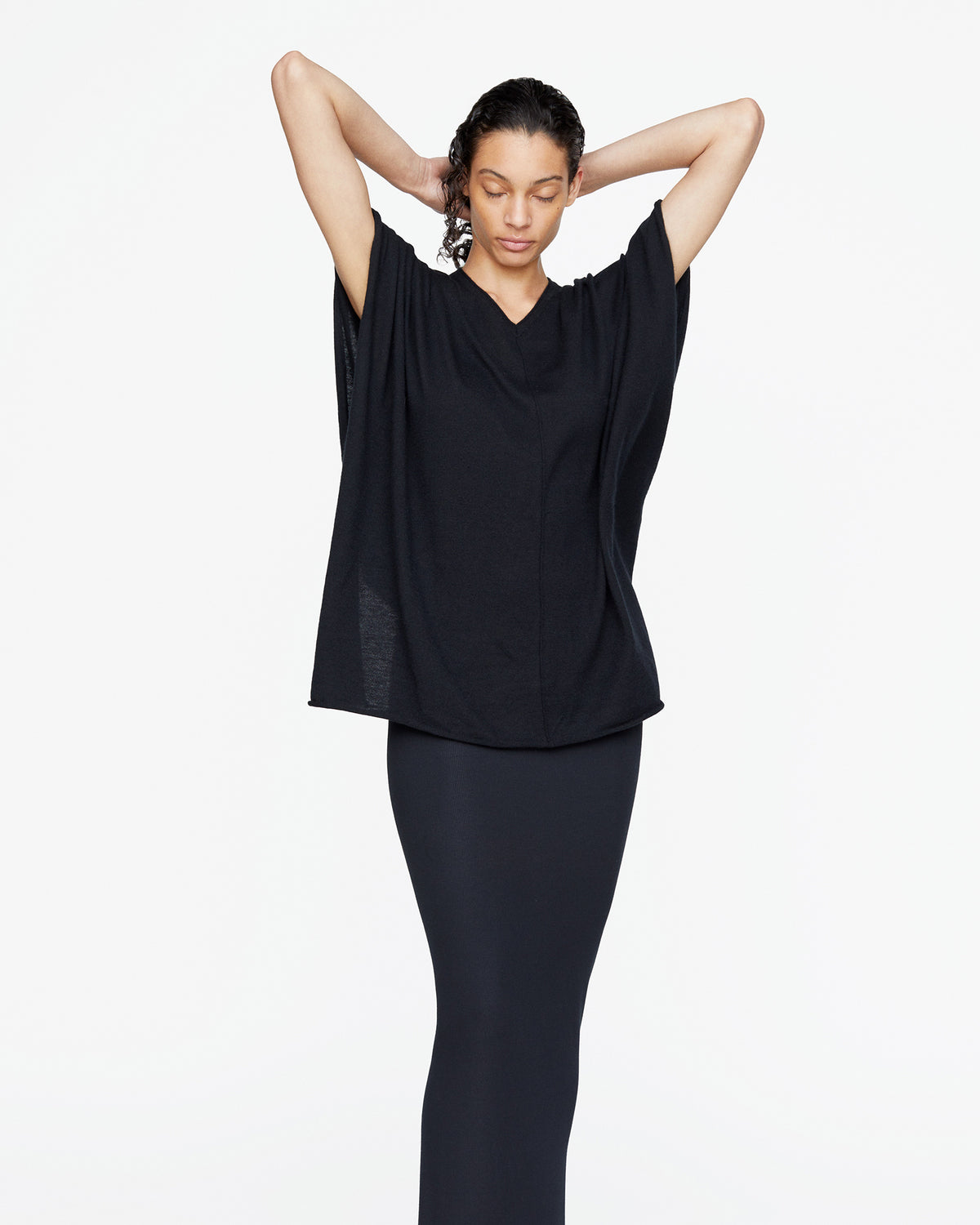 Cashmere Poncho - Black