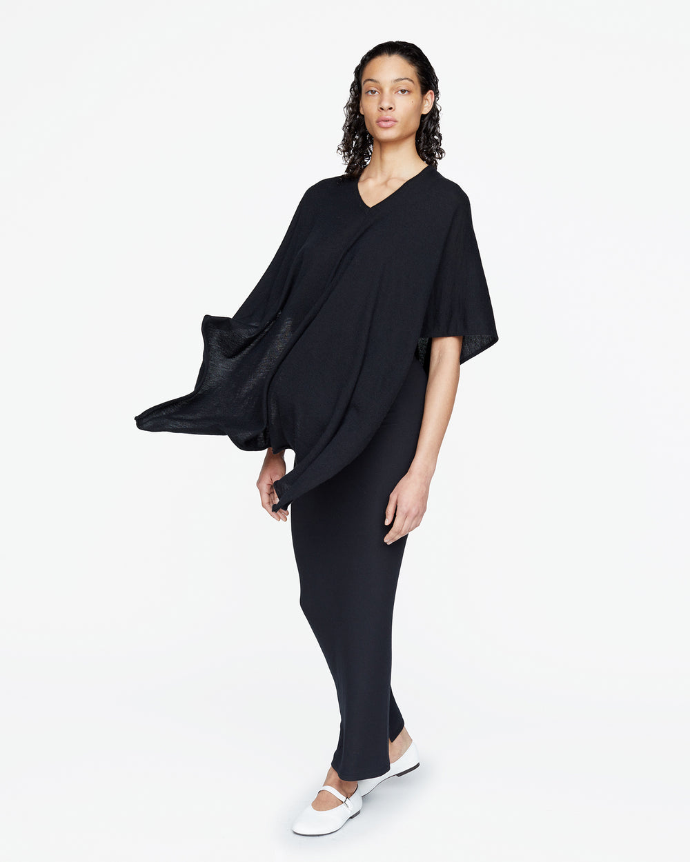 Cashmere Poncho - Black