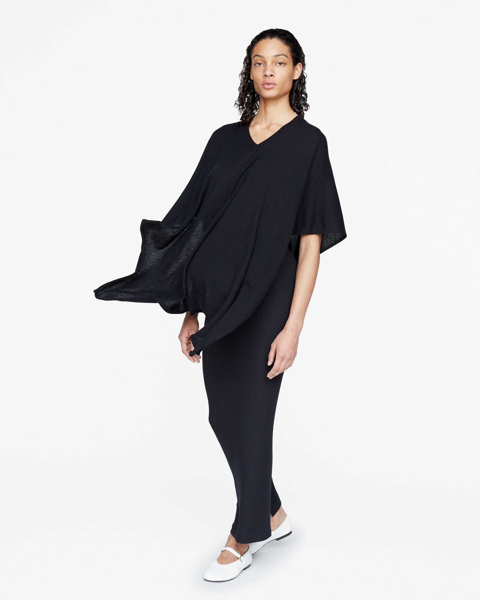 Cashmere Poncho - Black