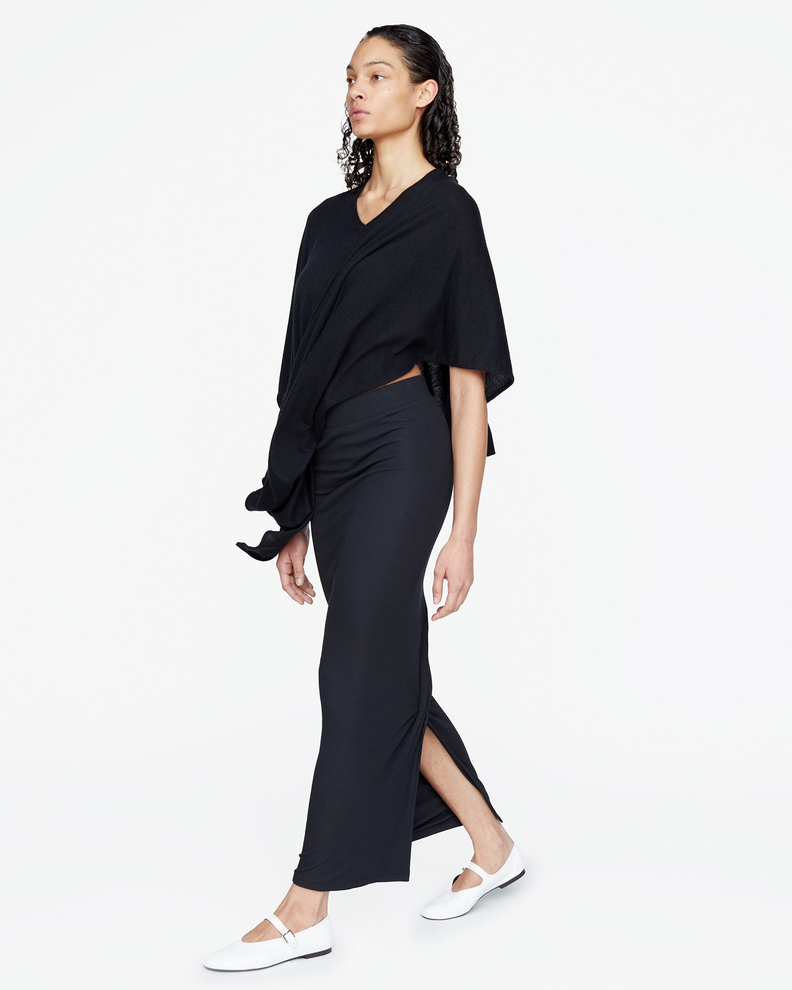 Cashmere Poncho - Black