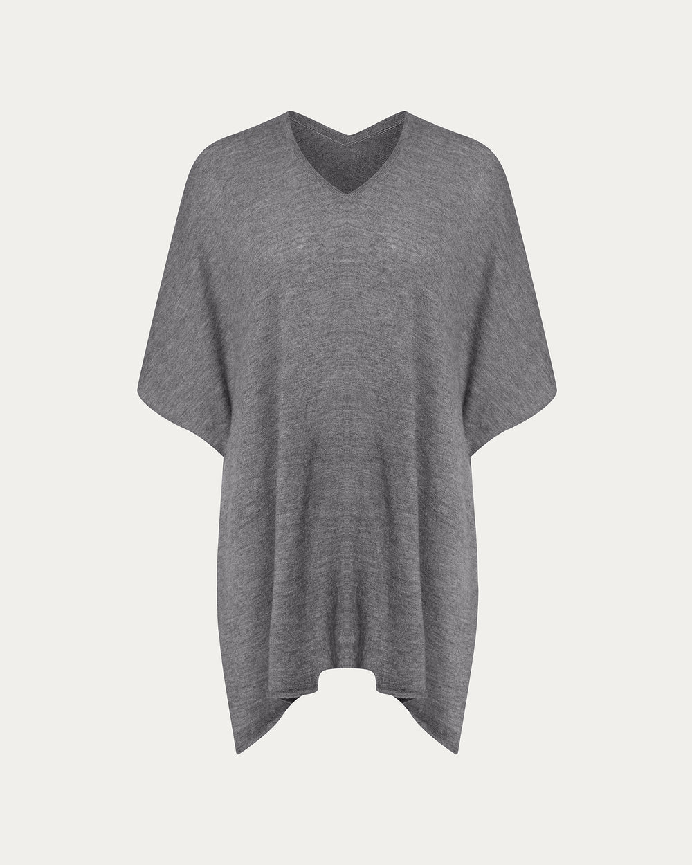 Cashmere Poncho - Medium Heather Grey