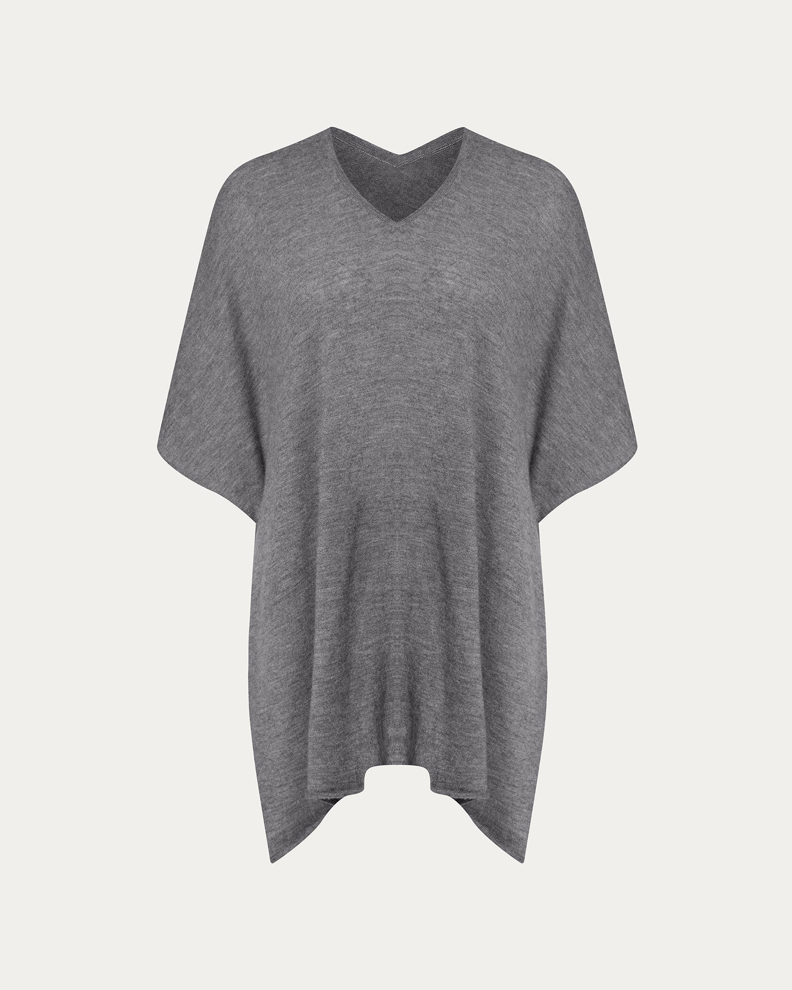Cashmere Poncho - Medium Heather Grey