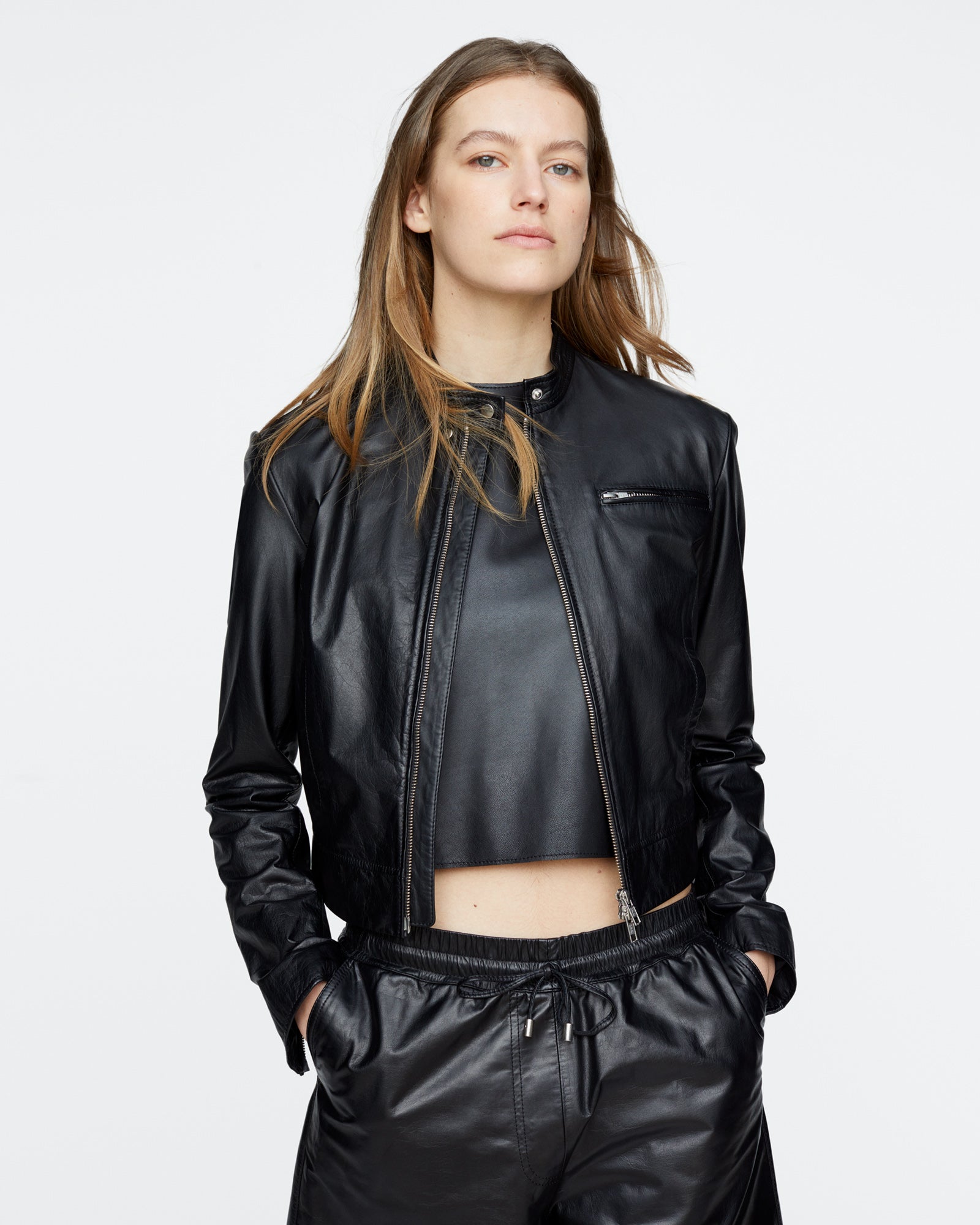 Leather Moto Jacket - Black