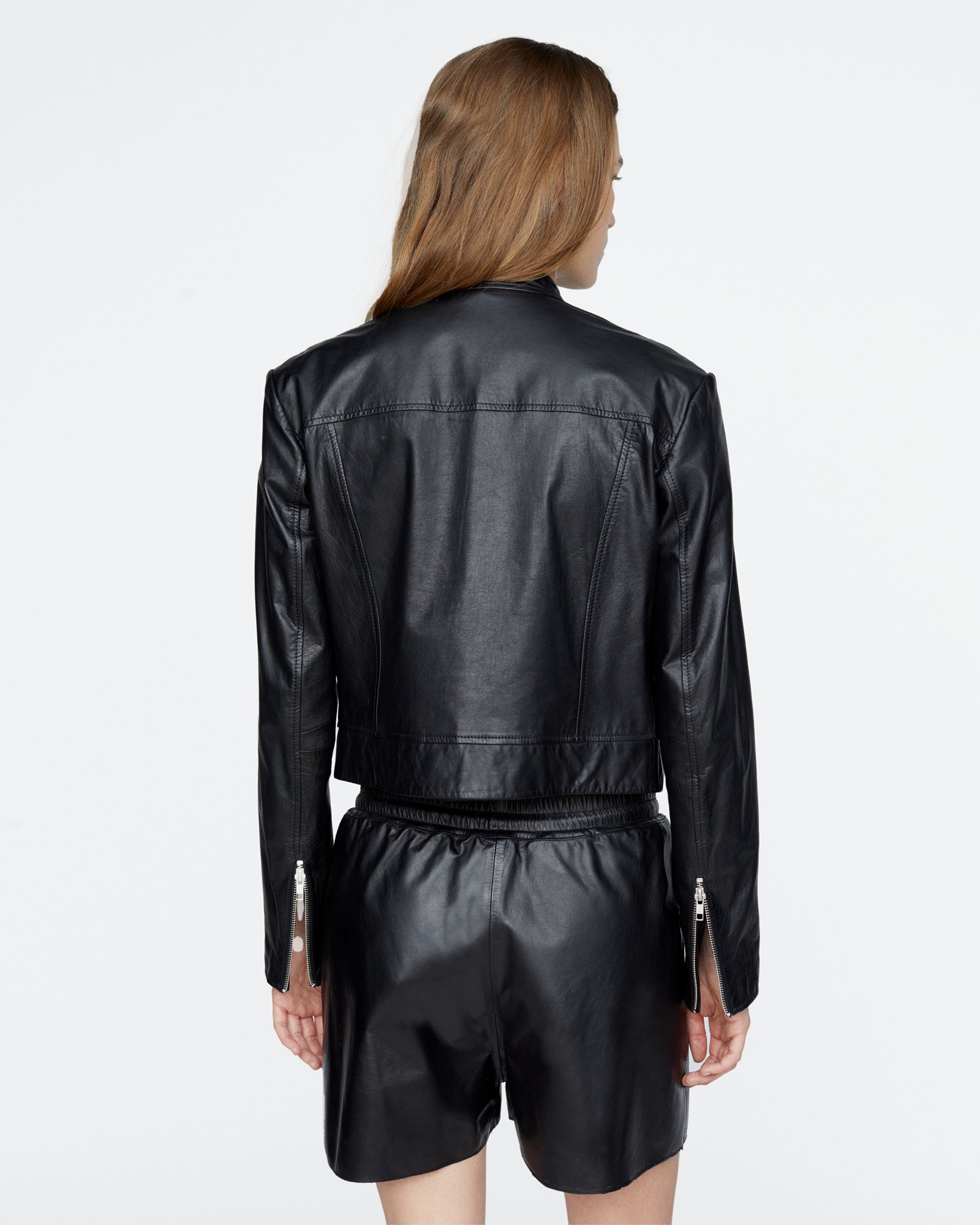 Leather Moto Jacket - Black