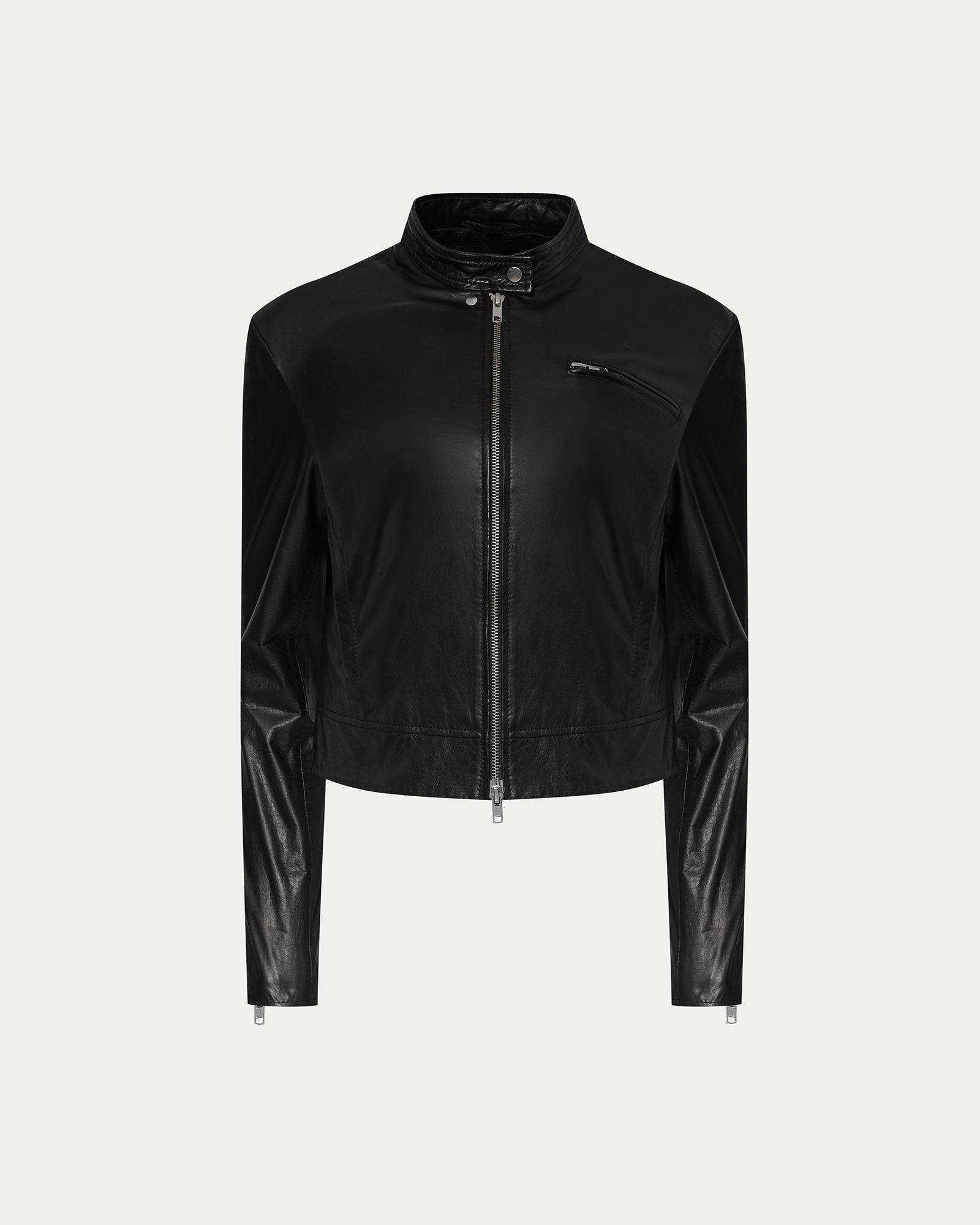 Leather Moto Jacket - Black