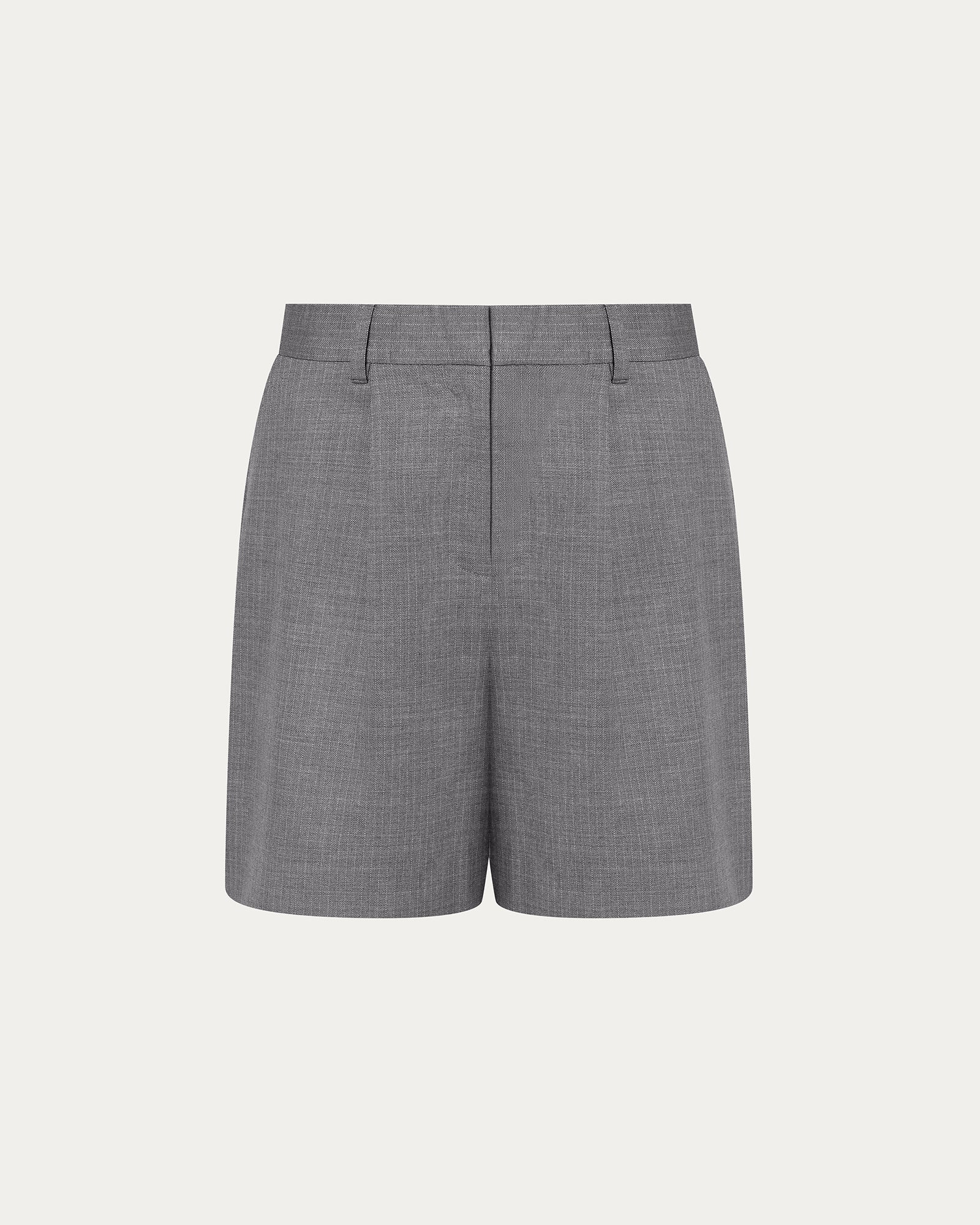 Pinstripe Bermuda Shorts - Medium Heather Grey