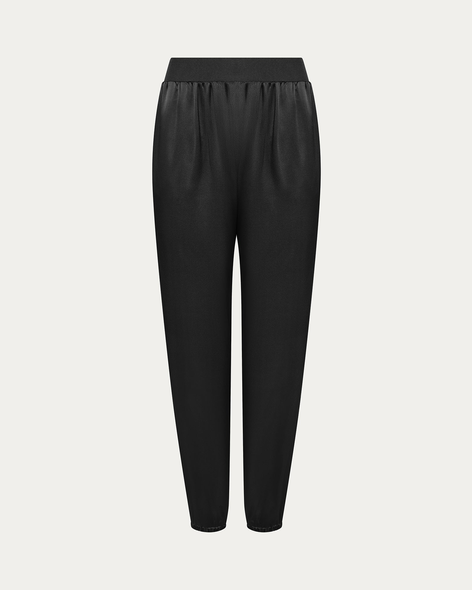 Silk Charmeuse Jogger - Black