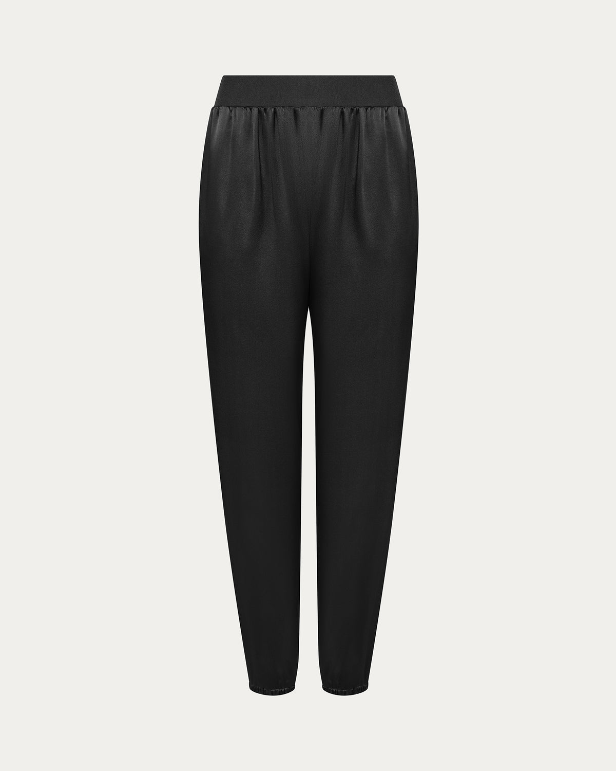 Silk Charmeuse Jogger - Black