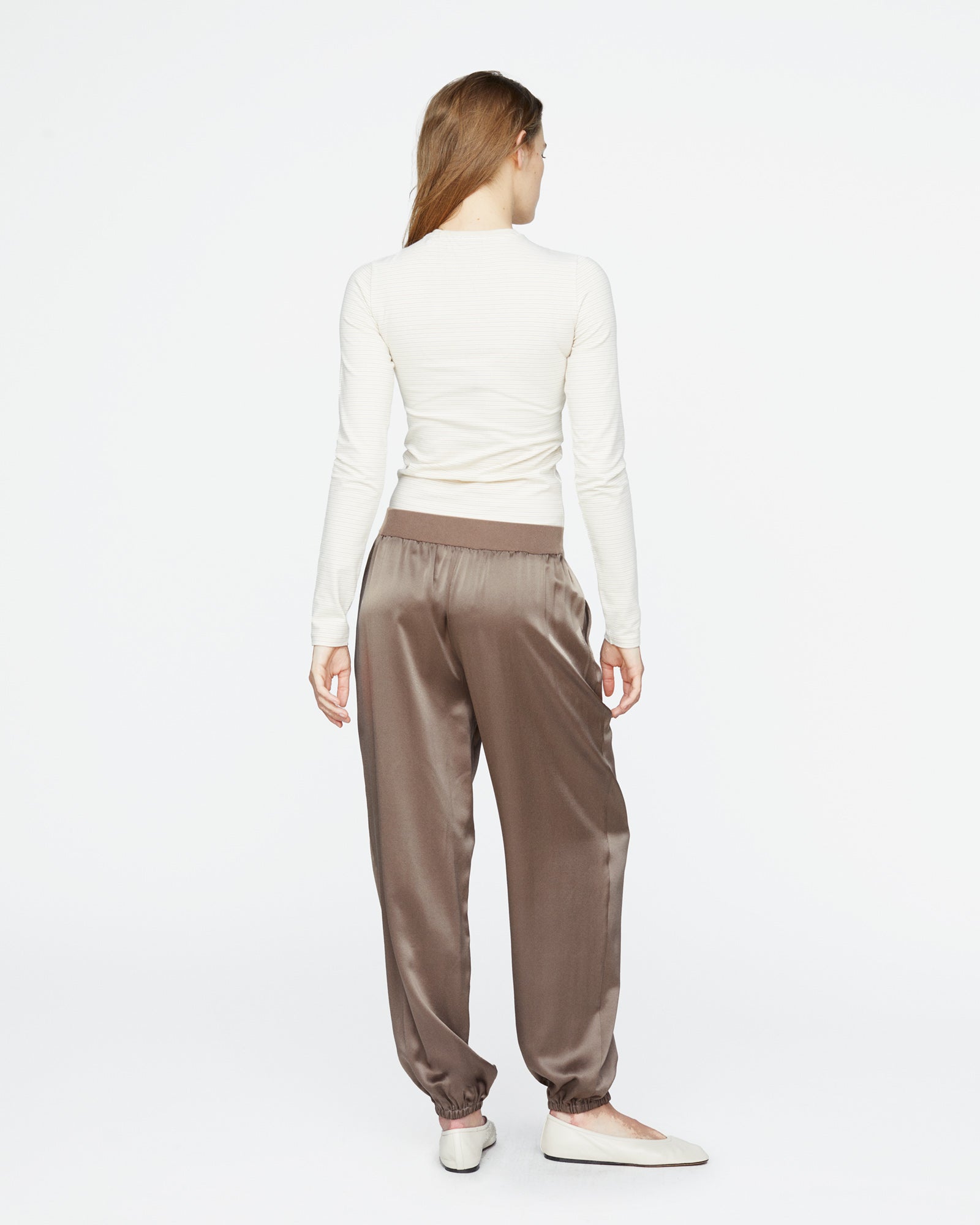 Silk Charmeuse Jogger - Cedar