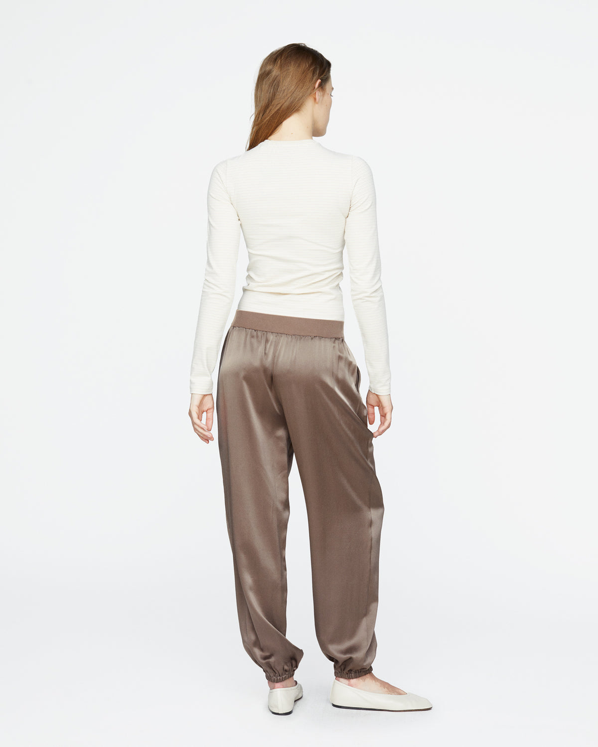 Silk Charmeuse Jogger - Cedar