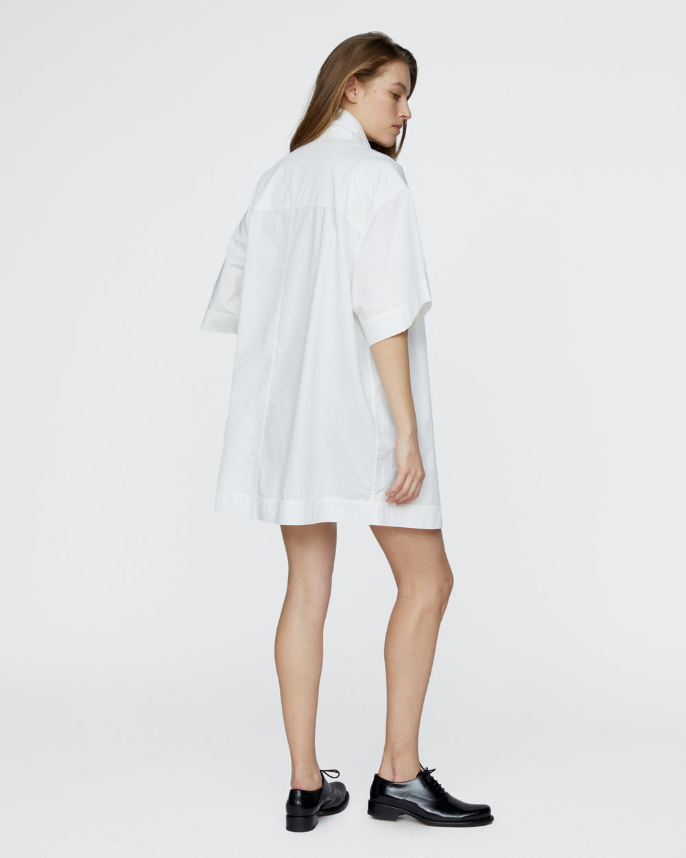 Stone Washed Boxy Dress - White