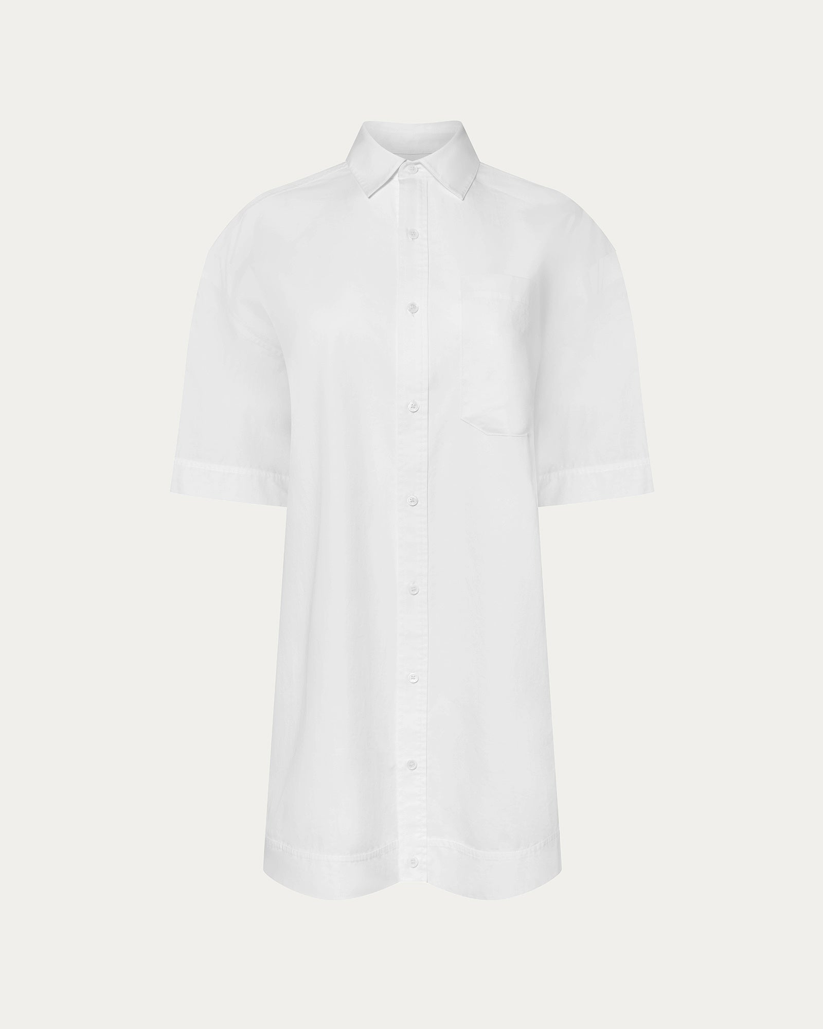 Stone Washed Boxy Dress - White