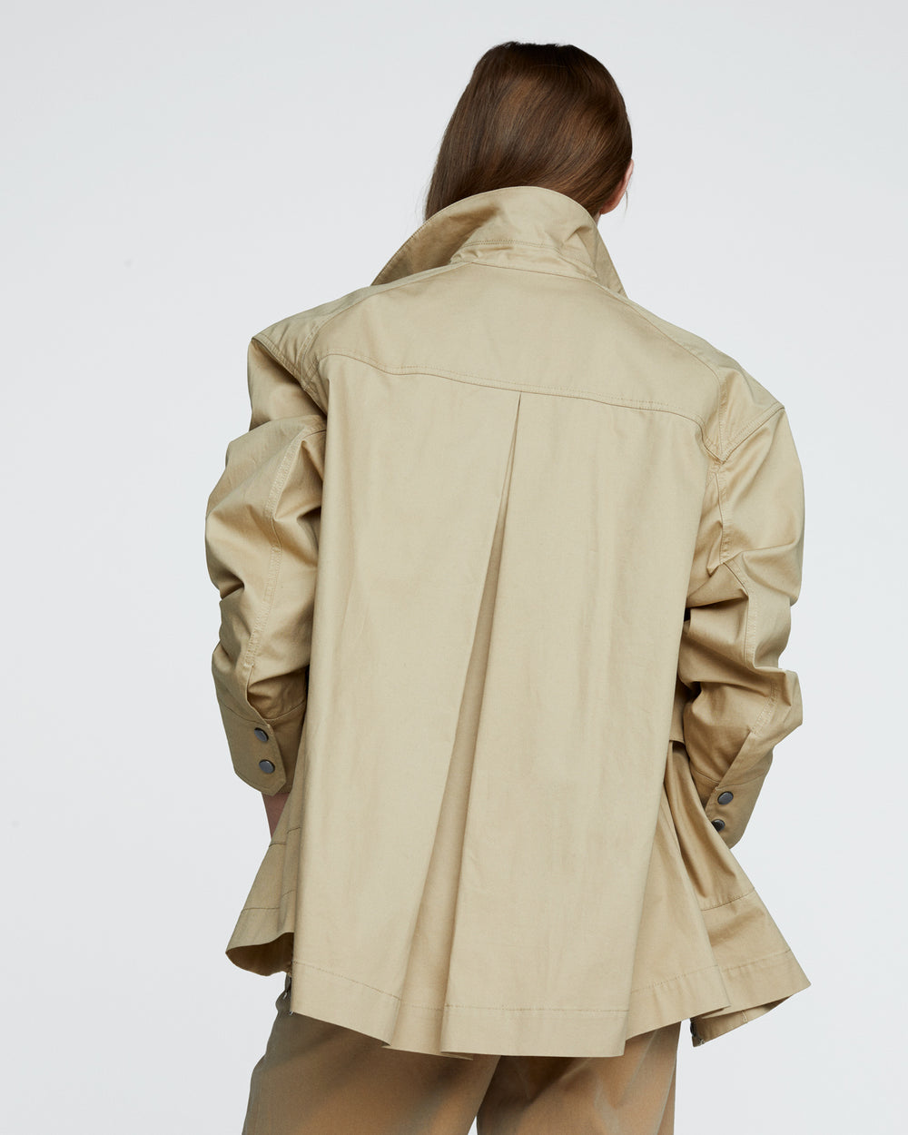 Cotton Twill Utility Jacket - Macadamia