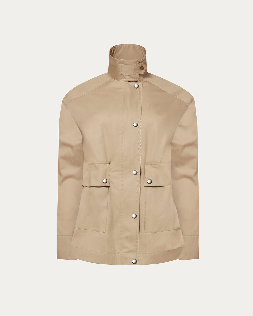Cotton Twill Utility Jacket - Macadamia