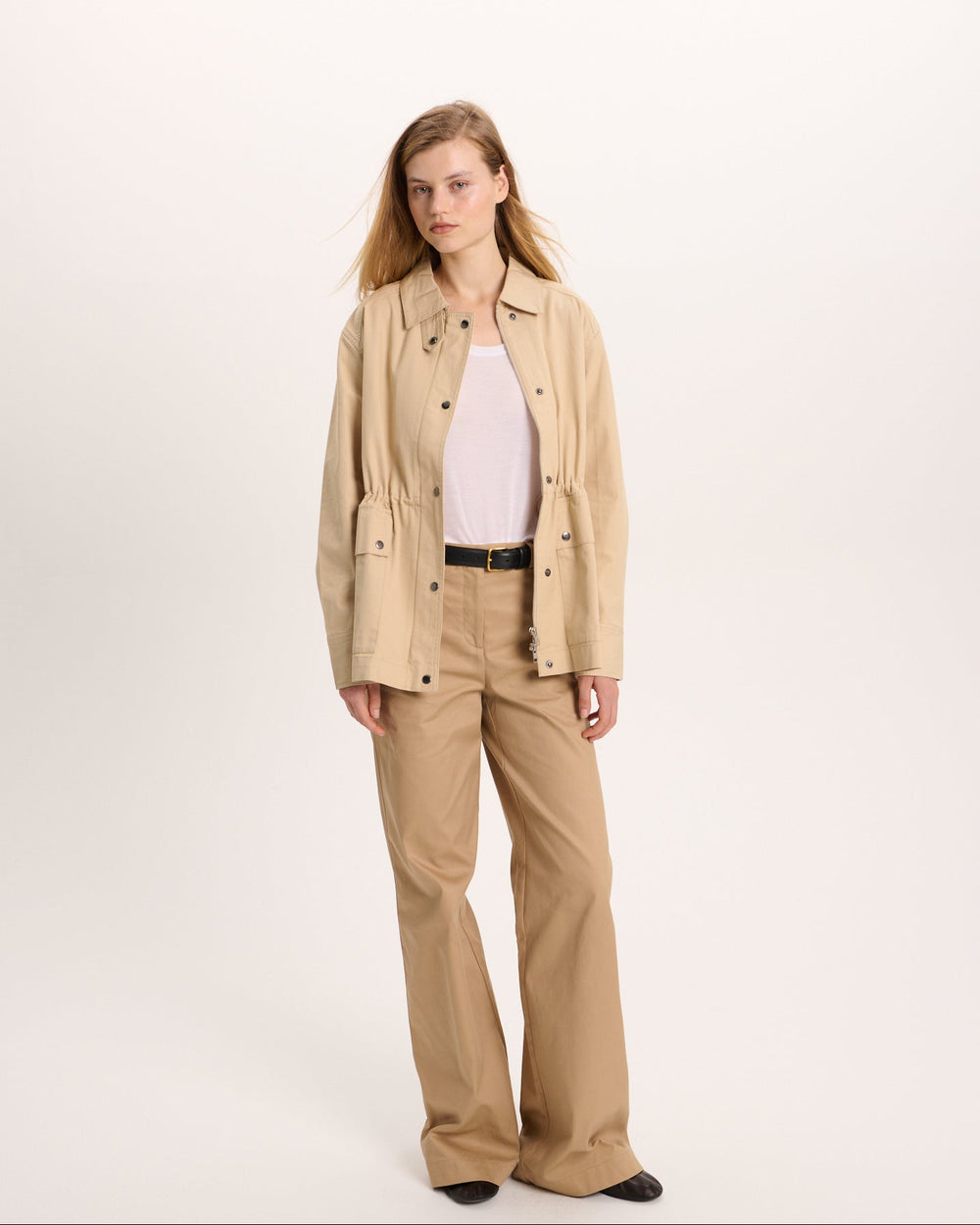 Cotton Twill Utility Jacket - Macadamia