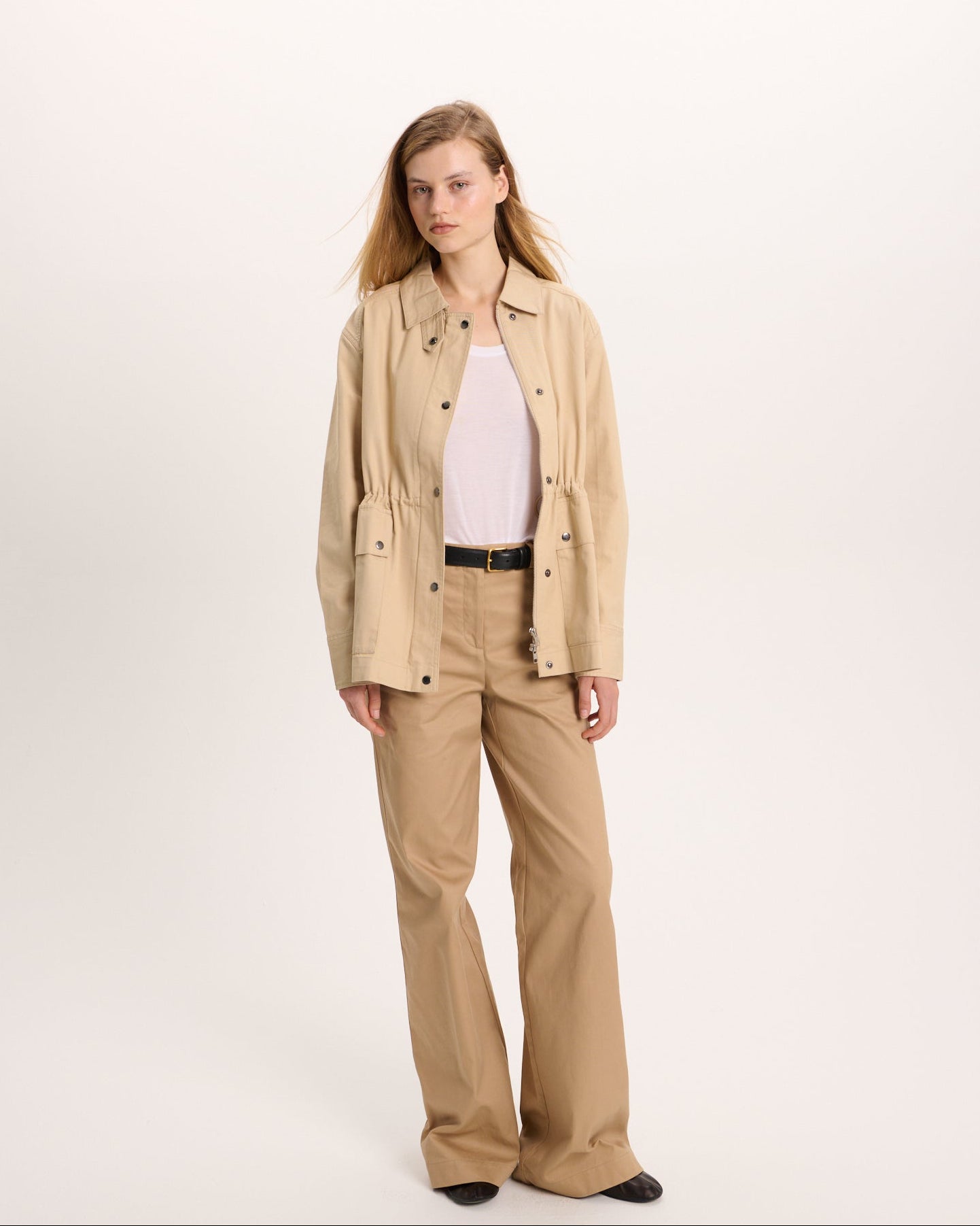 Cotton Twill Utility Jacket - Macadamia