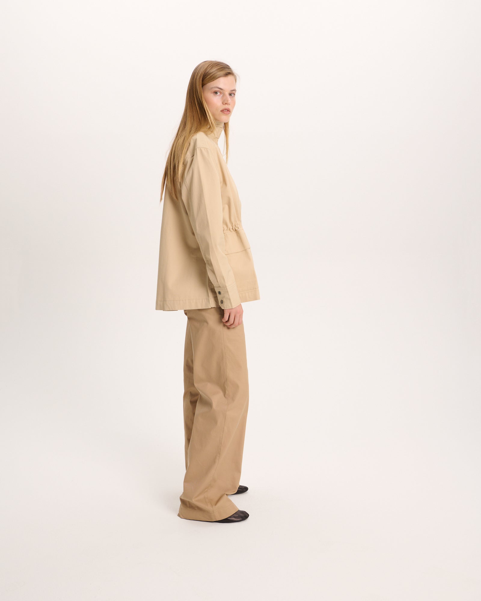 Cotton Twill Utility Jacket - Macadamia