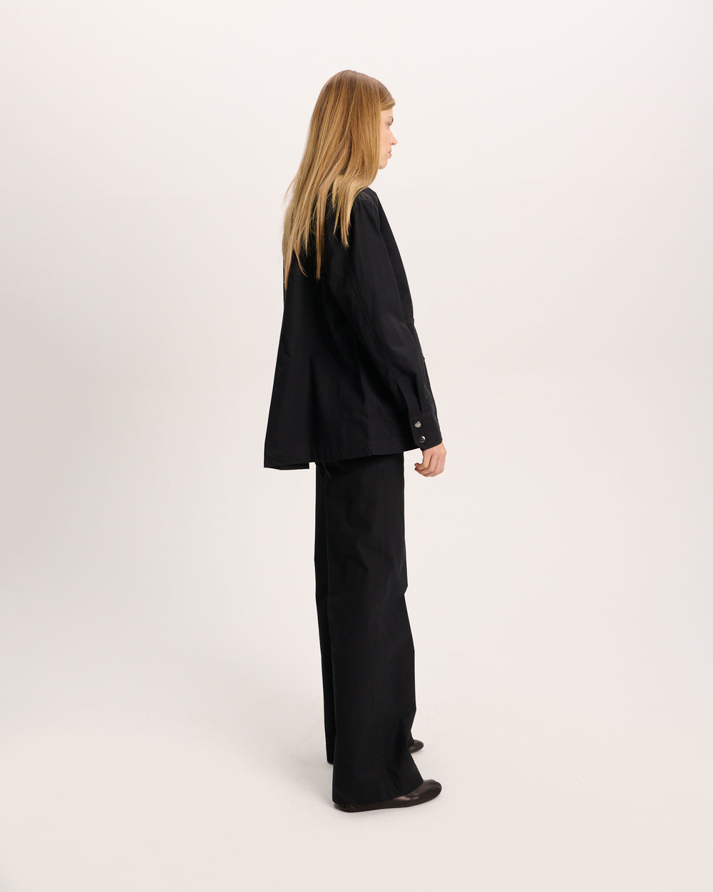 Cotton Twill Utility Jacket - Black