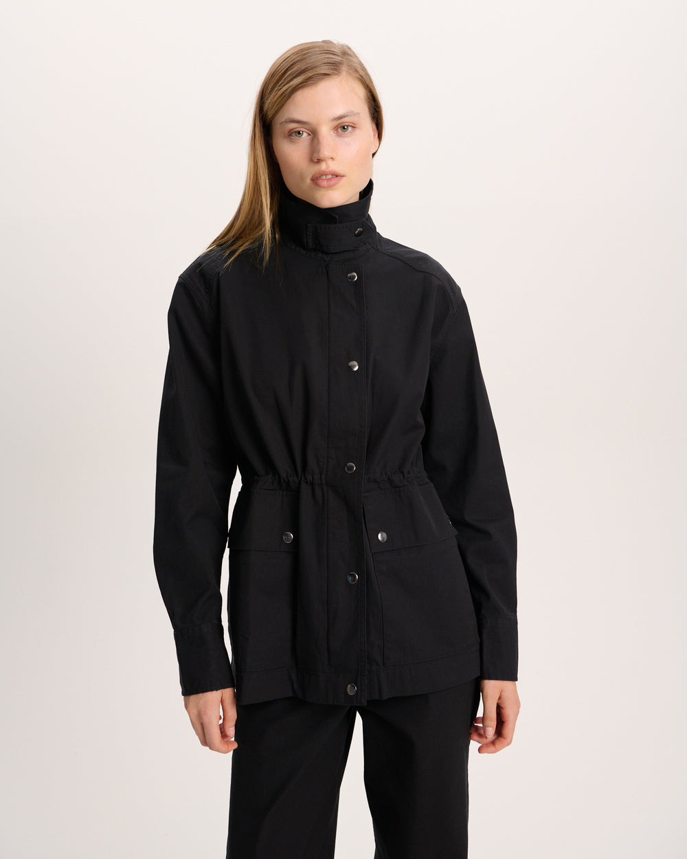 Cotton Twill Utility Jacket - Black