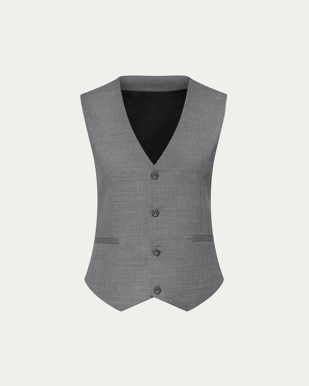 Pinstripe Wool Vest - Medium Heather Grey