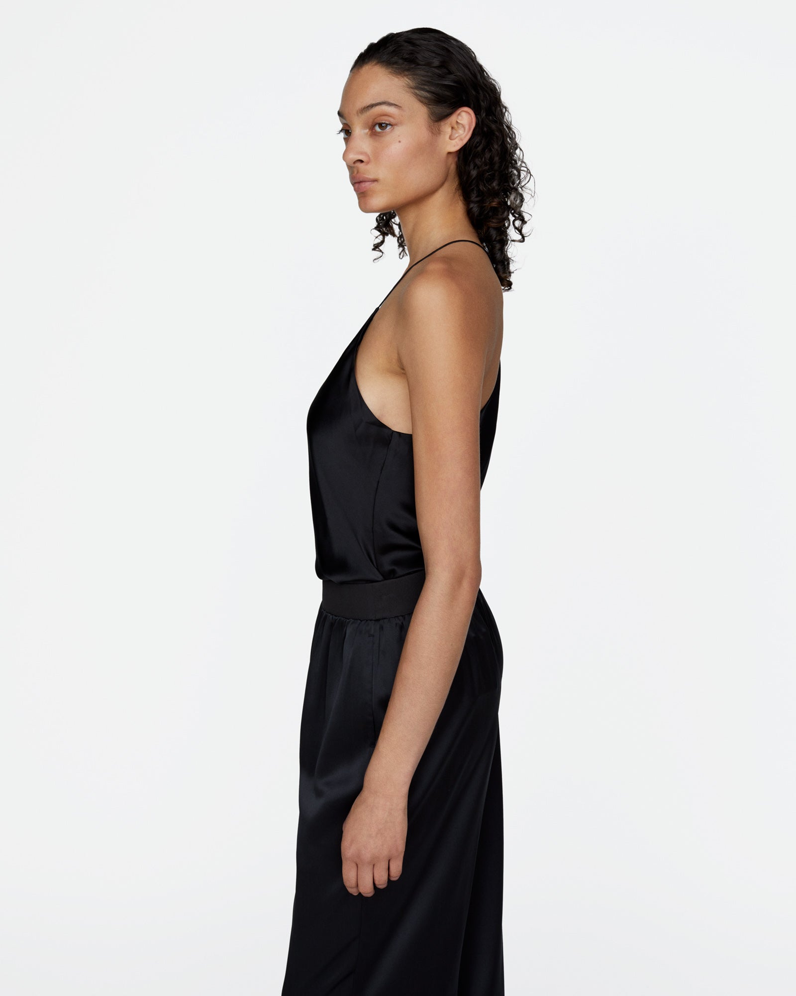 Silk Charmeuse Camisole - Black