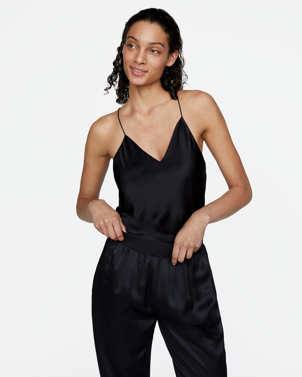 Silk Charmeuse Camisole - Black