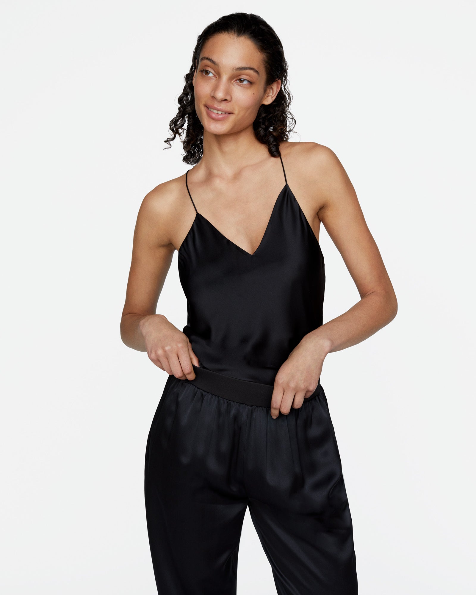 Silk Charmeuse Camisole - Black