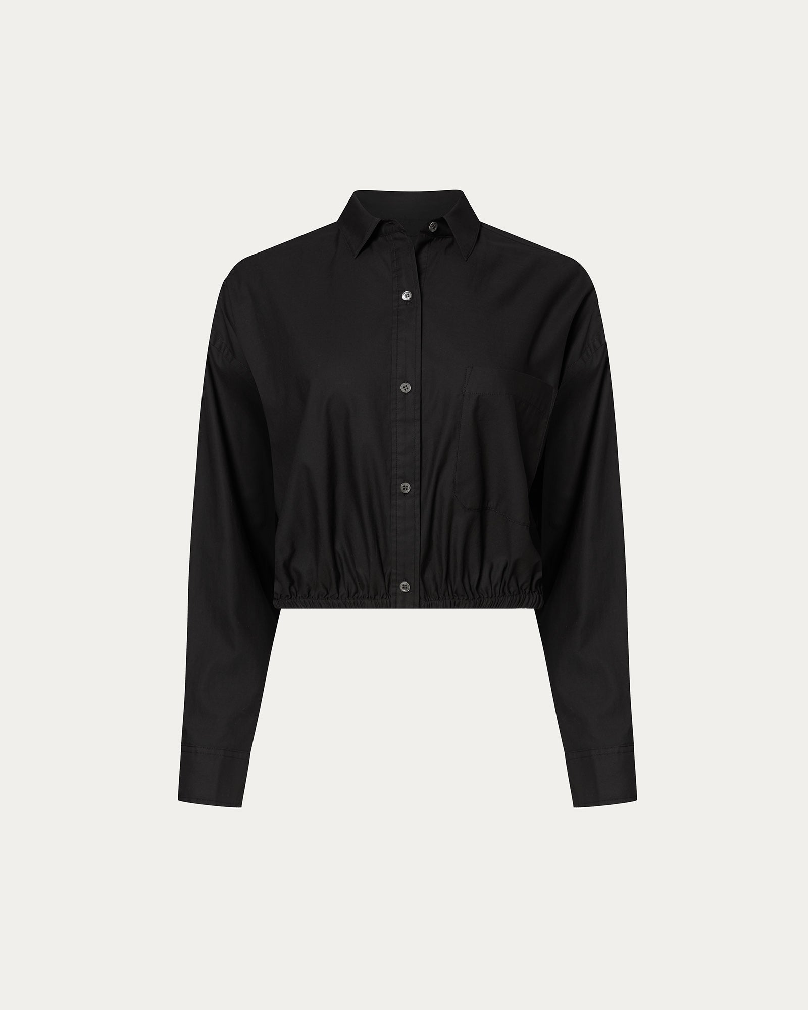 Cinched Waist Shirt - Black