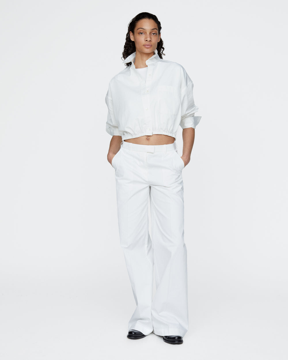 Cinched Waist Shirt - White
