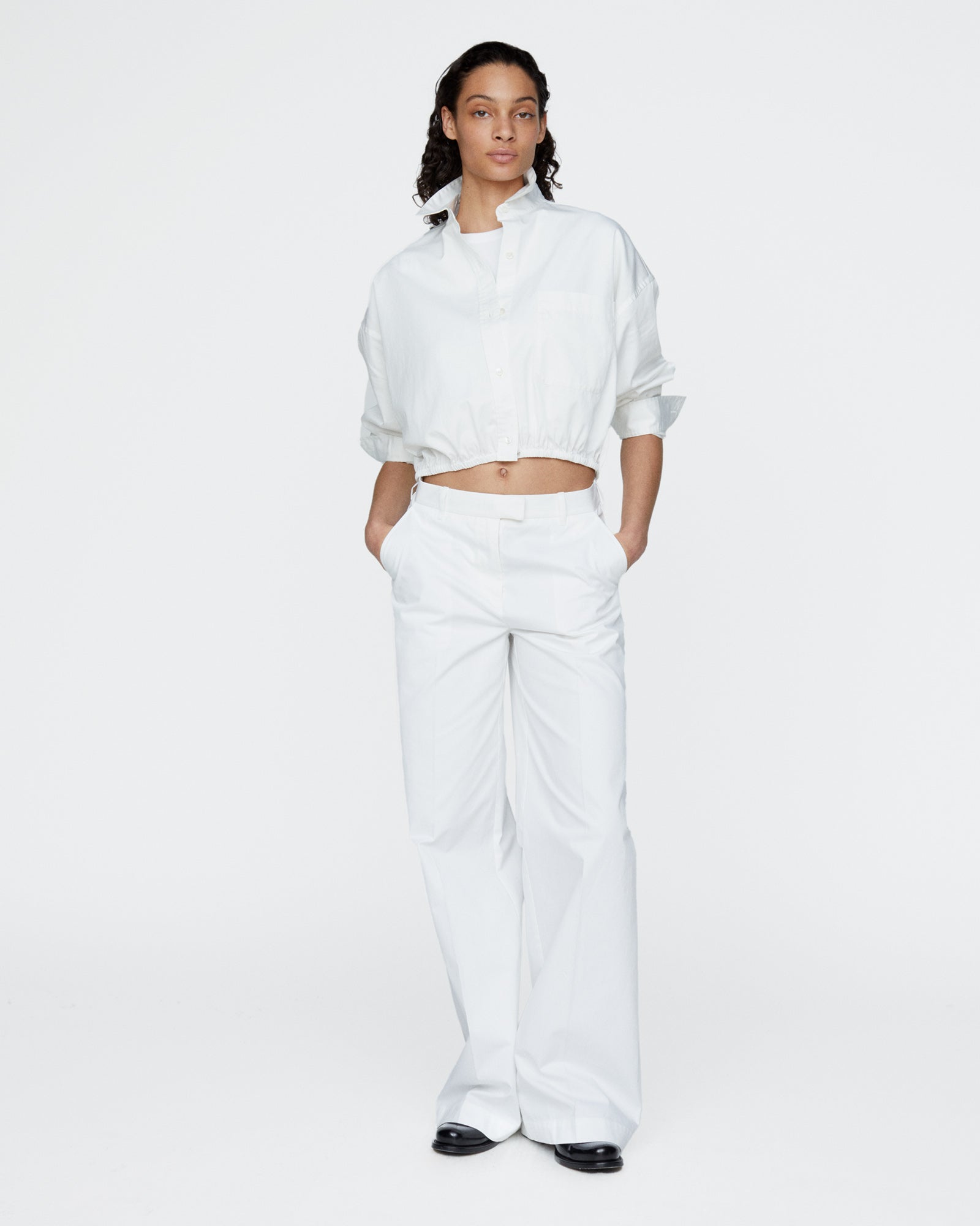 Cinched Waist Shirt - White