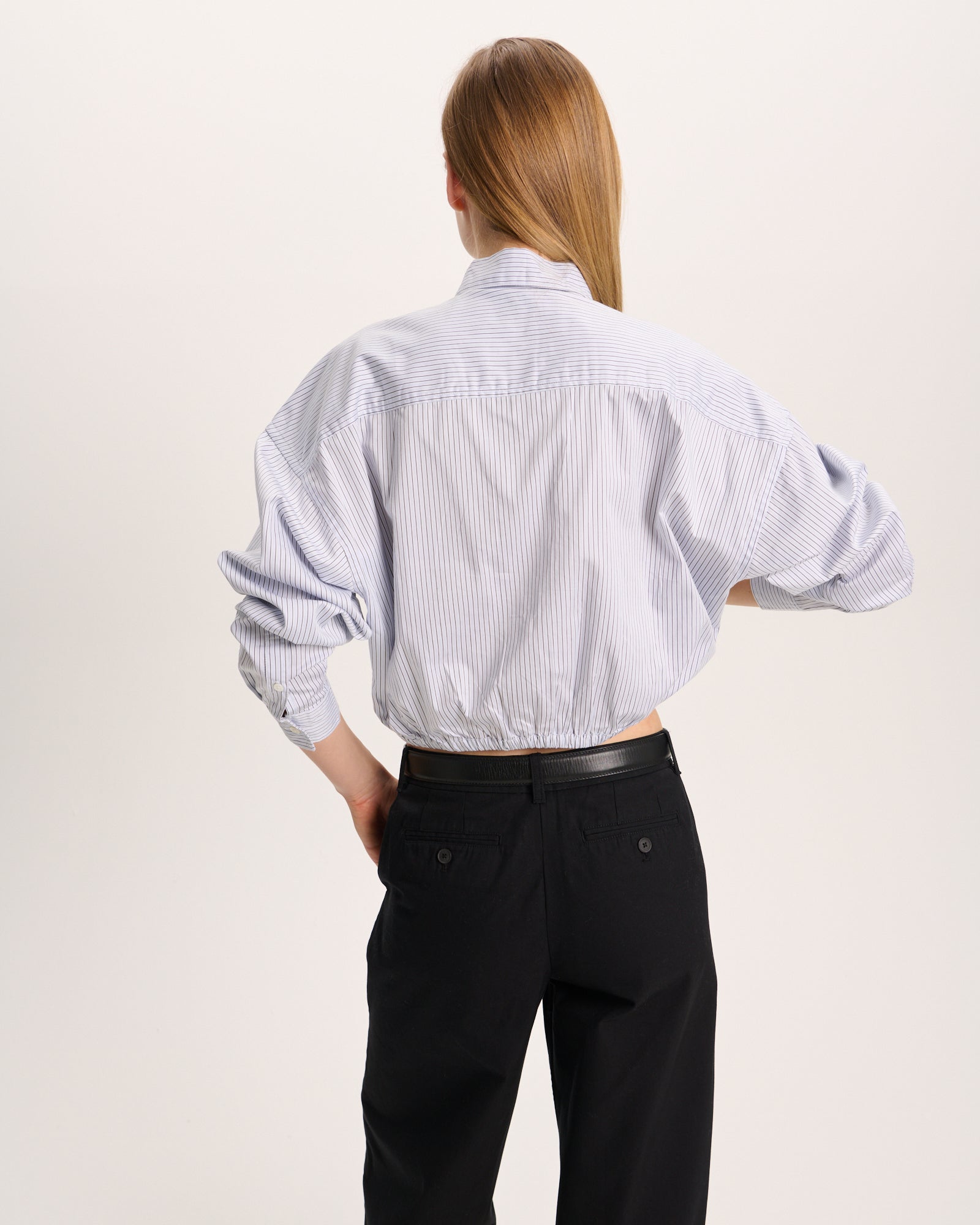 Cinched Waist Shirt - Cool Water Multi
