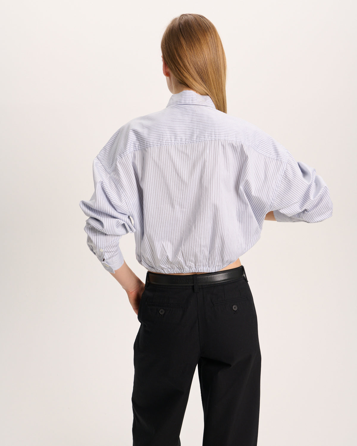 Cinched Waist Shirt - Cool Water Multi